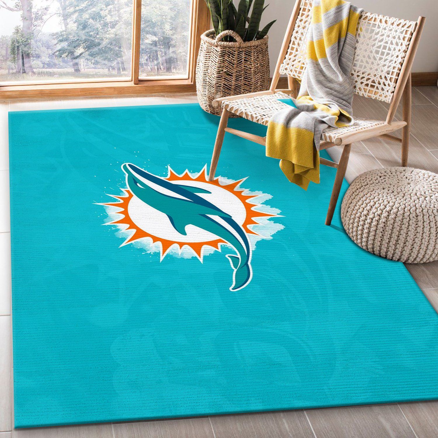 Miami Dolphins Football Rug