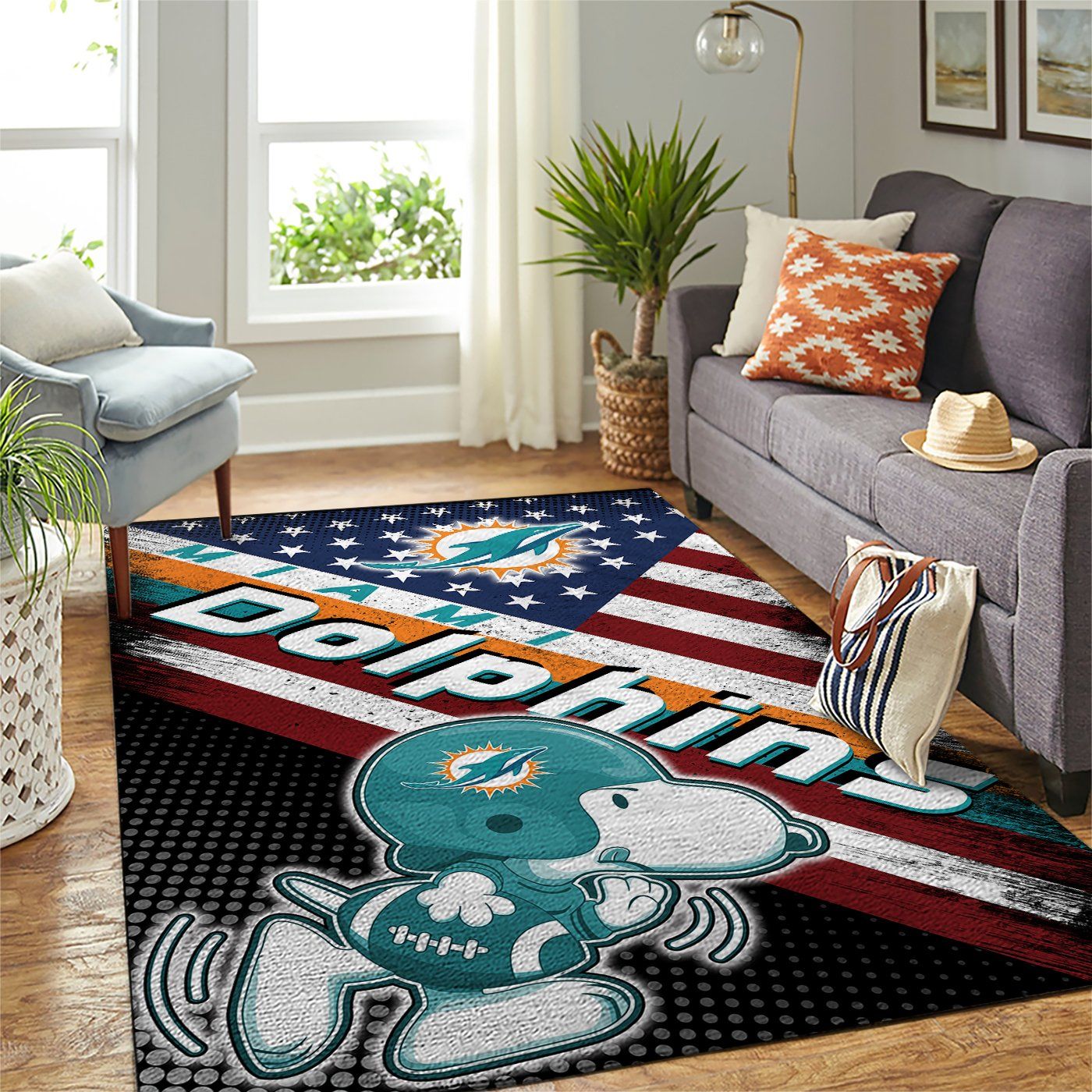 Miami Dolphins Football Rug