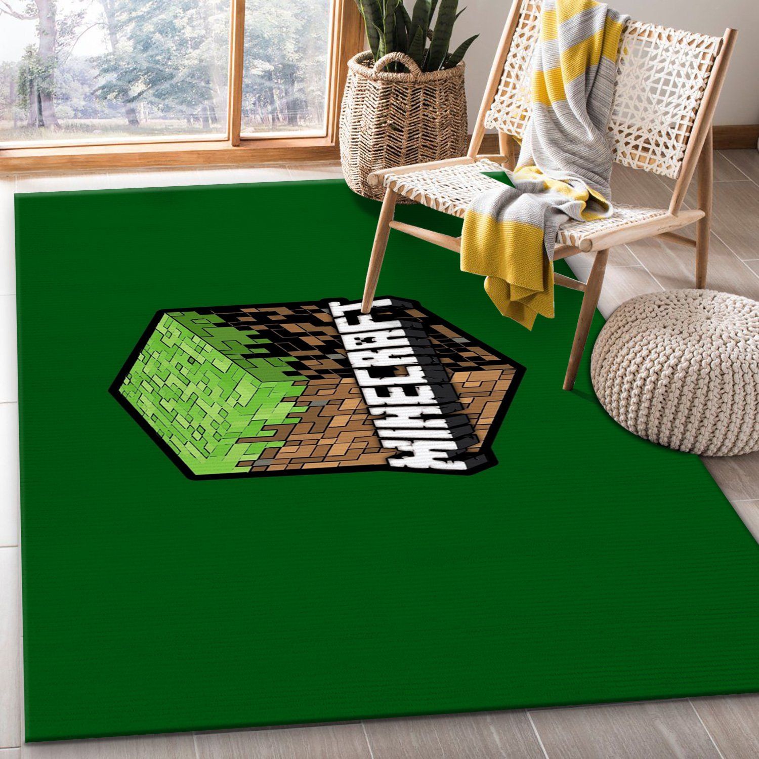 Minecraft Green Creeper Area Rug - US