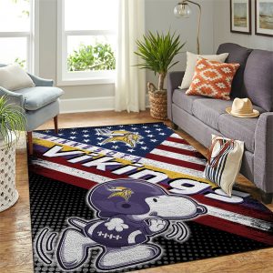 Minnesota Vikings Rug Team Spirit Rectangle Area Rug - Carpet For Living  Room, Bedroom - Custom Size And Printing