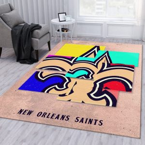 NFL Team Repeat Rug - New Orleans Saints (Black Background), 3'10x5'4 -  New Orleans Saints (Black Background) | NFL Team Repeat Rug