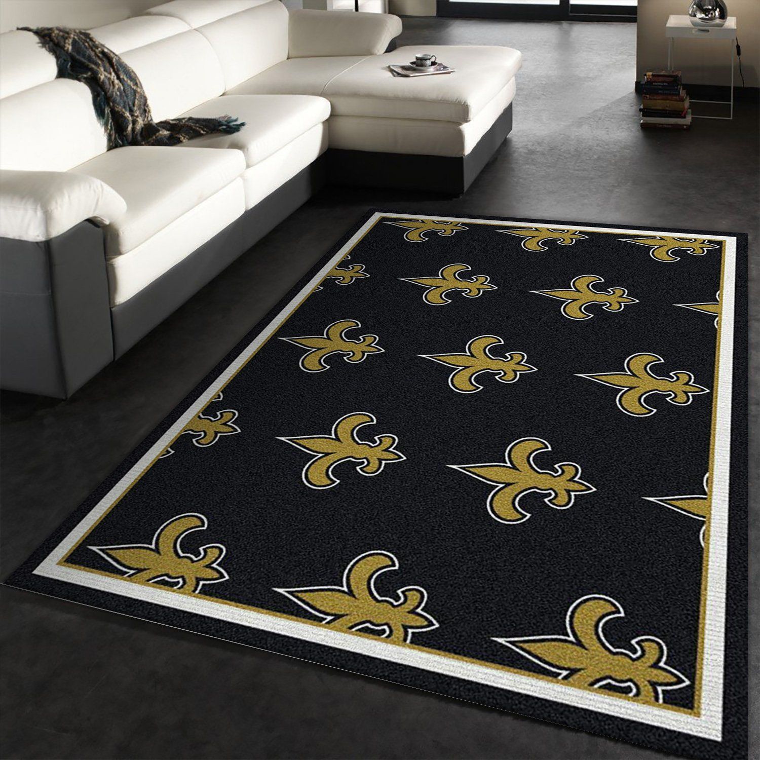 New Orleans Saints Repeat Rug Nfl Team Area Rug Carpet, Bedroom Rug, Home US Decor