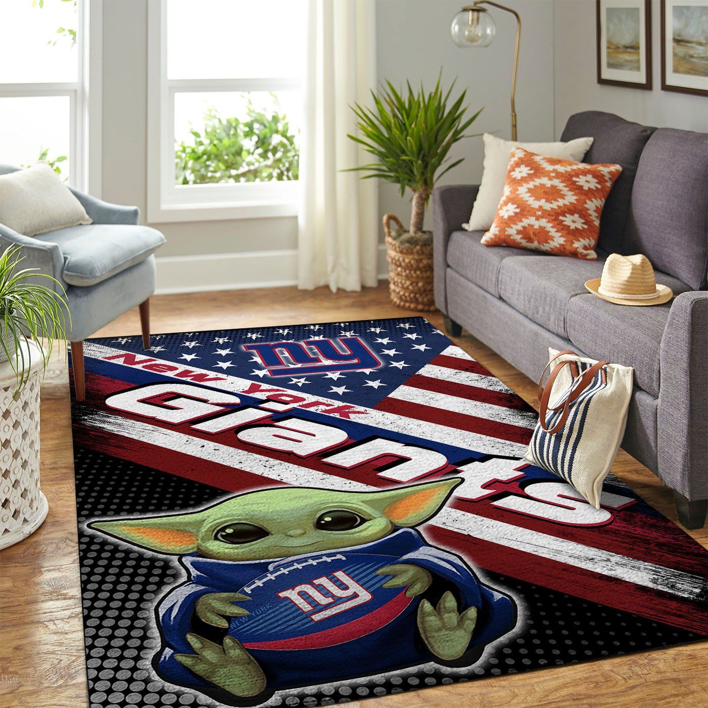 New York Giants Nfl Team Logo Baby Yoda Us Style Nice Gift Home Decor Rectangle Area Rug