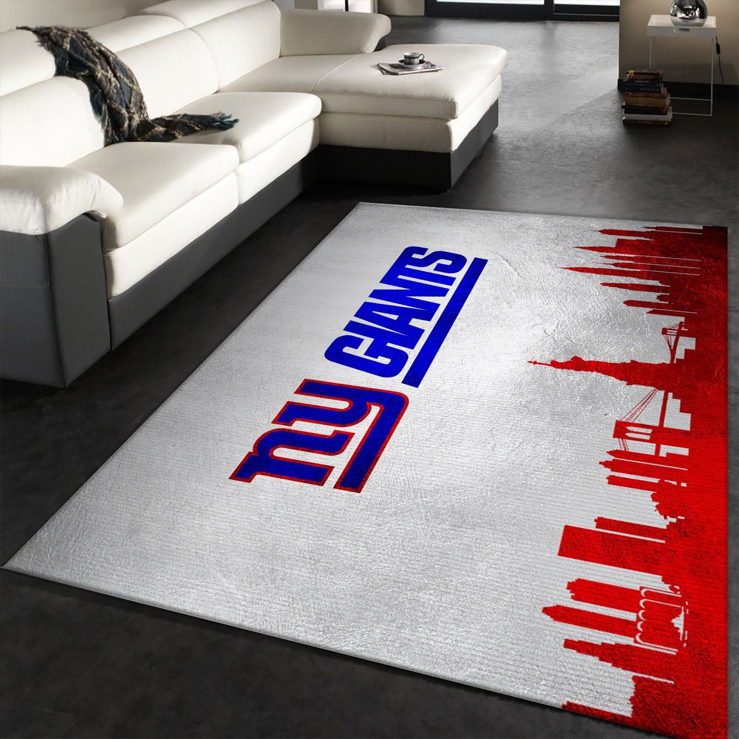 New York Giants Skyline NFL Team Logos Area Rug, Living room and bedroom Rug, Floor Decor Home Decor