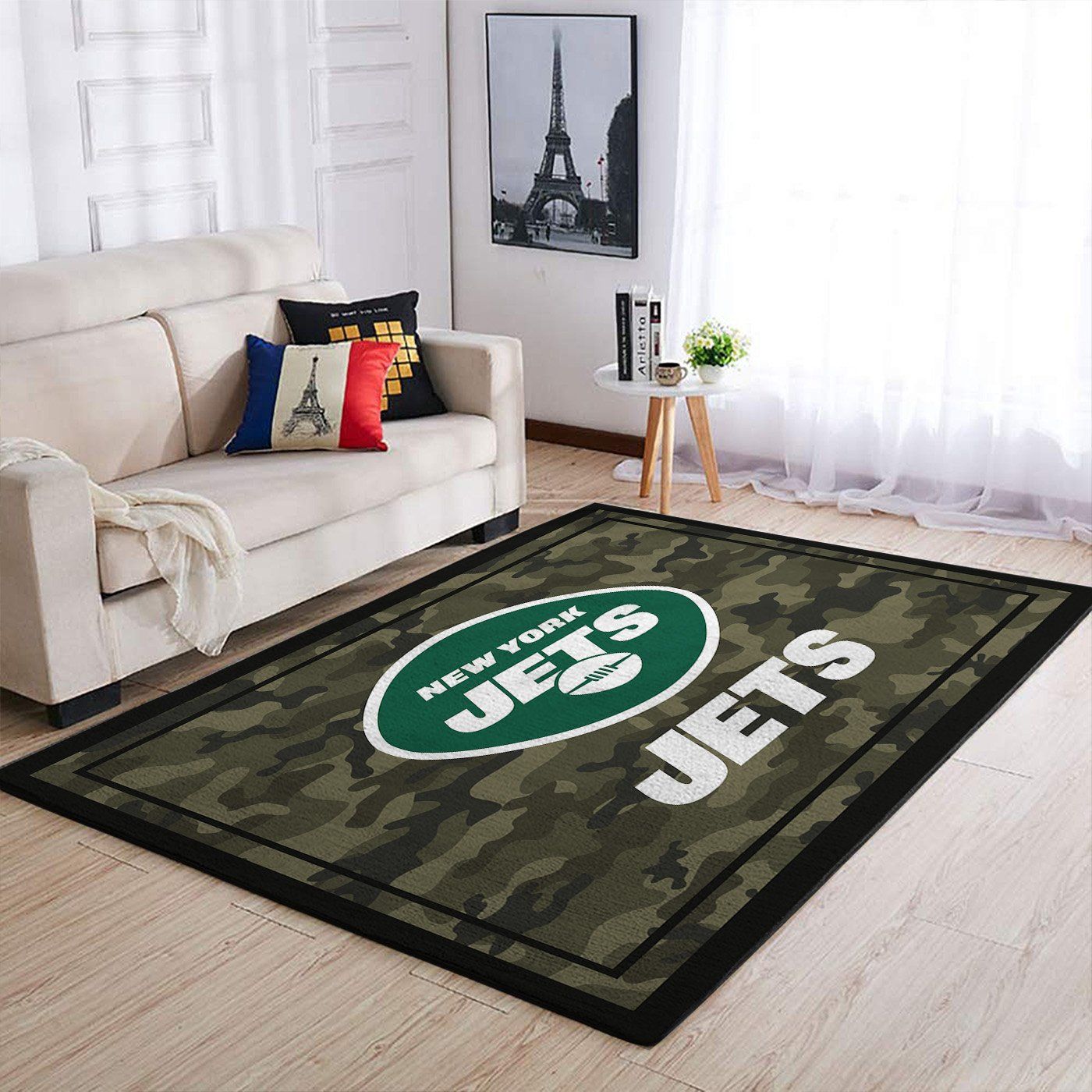 New York Jets Nfl Team Logo Camo Style Nice Gift Home Decor Rectangle Area Rug