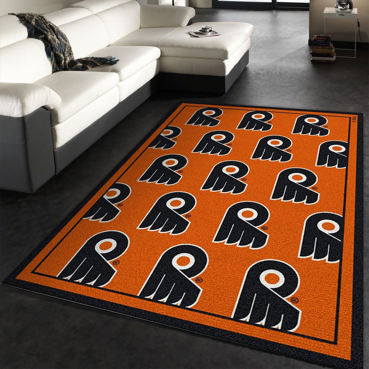 Nhl Repeat Philadelphia Flyers Team Logo Area Rug, Living Room Rug, Christmas Gift US Decor