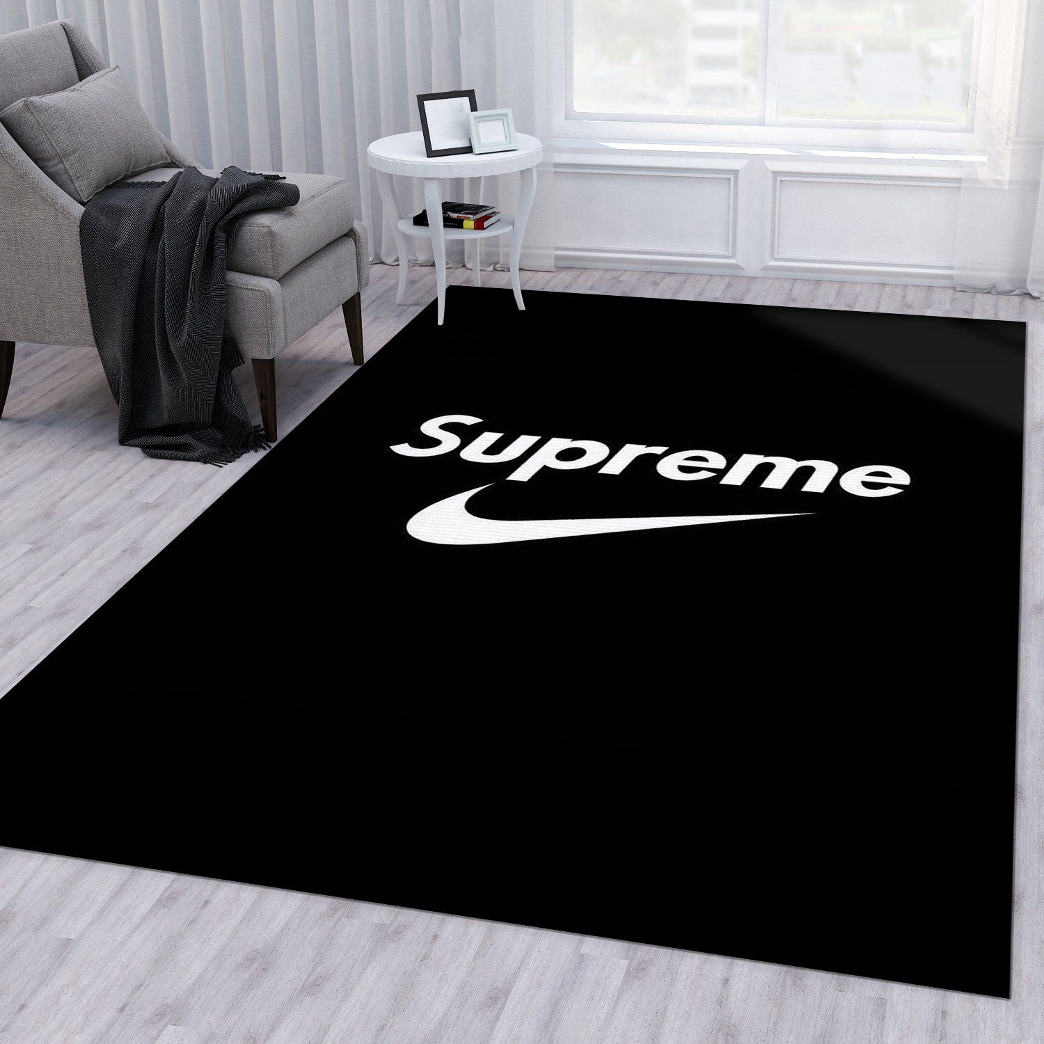 Nike Vs Supreme Fashion Brand Area Rug Bedroom Rug Christmas Gift US Decor