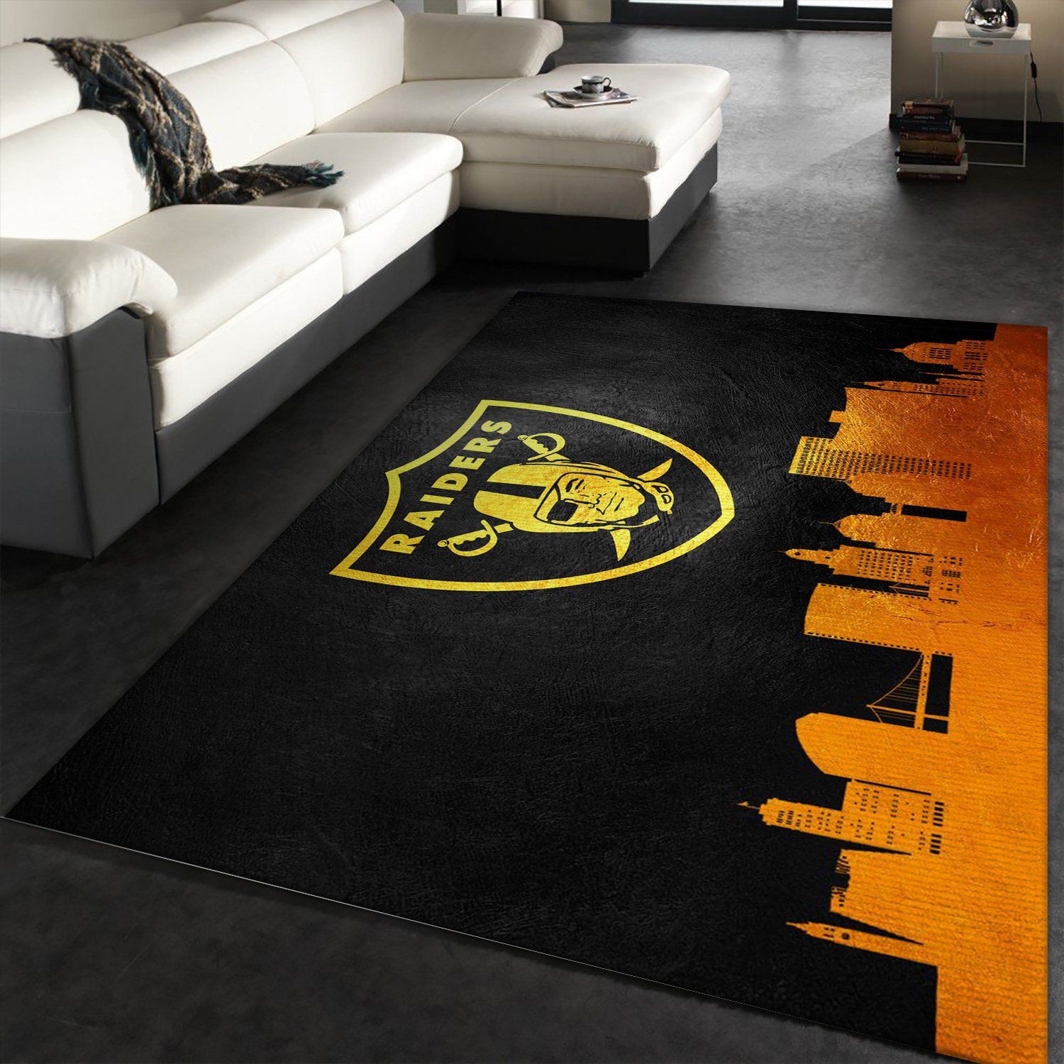 Oakland Raiders Skyline NFL Team Logos Area Rug, Living room and bedroom Rug, Home US Decor