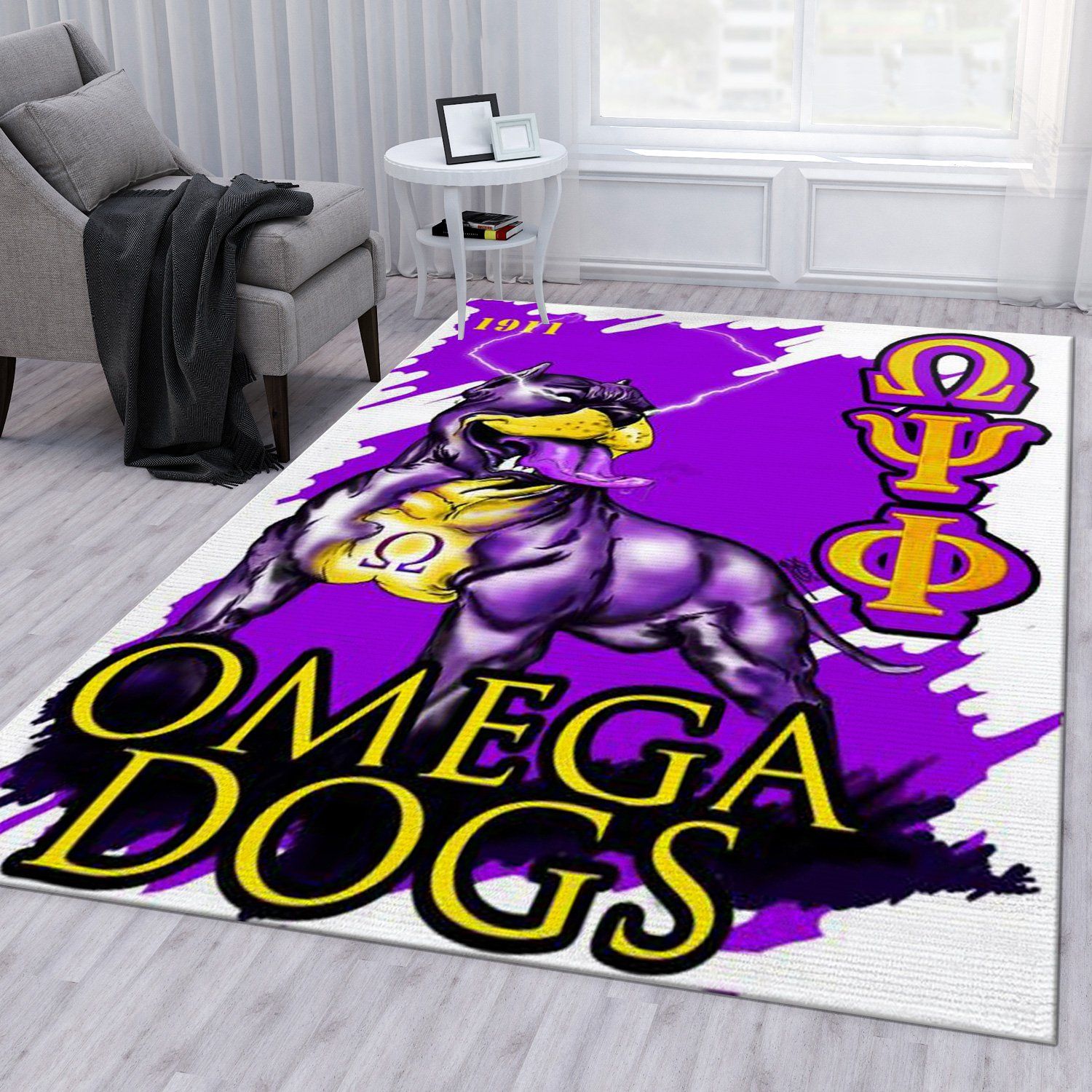 Omega Psi Phi Icon Rug Living Room Rug US Gift Decor