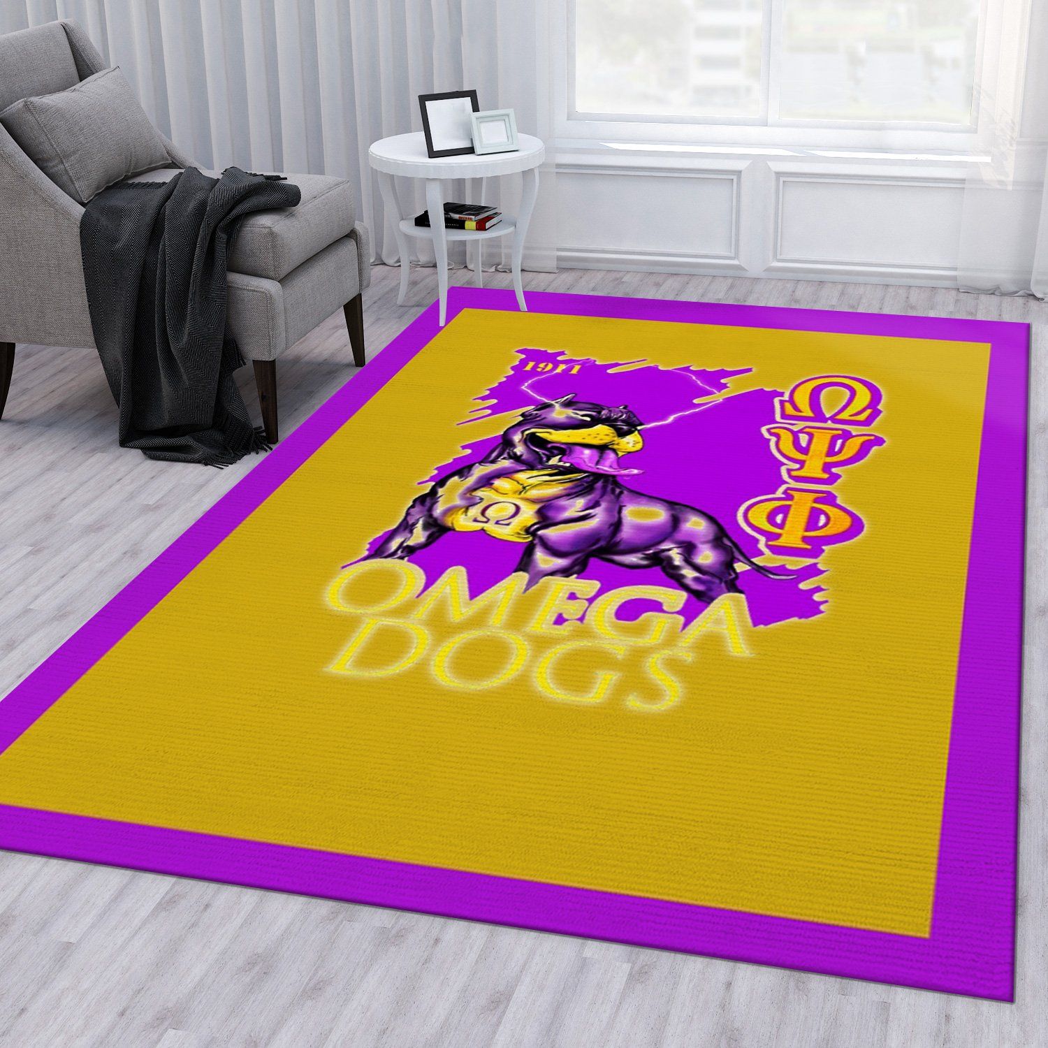 Omega Psi Phi Icon Ver1 Rug Bedroom Rug US Gift Decor