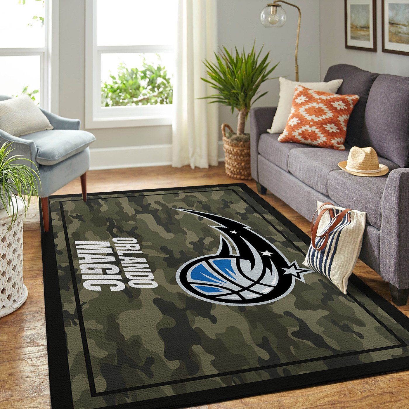 Orlando Magic Nba Team Logo Camo Style Nice Gift Home Decor Rectangle Area Rug