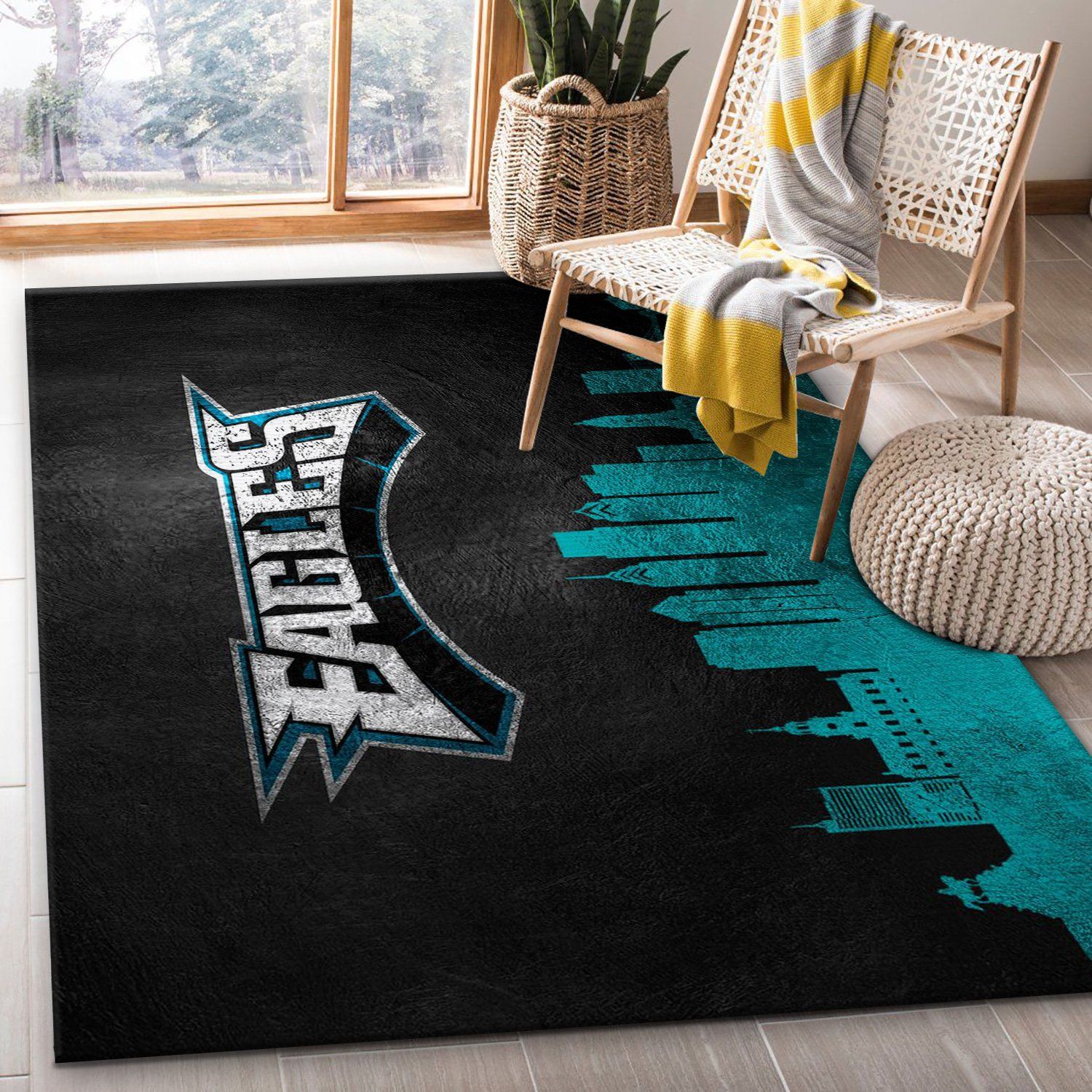 Philadelphia Eagles NFL Area Rug Carpet, Living Room Rug, Family Gift US Decor