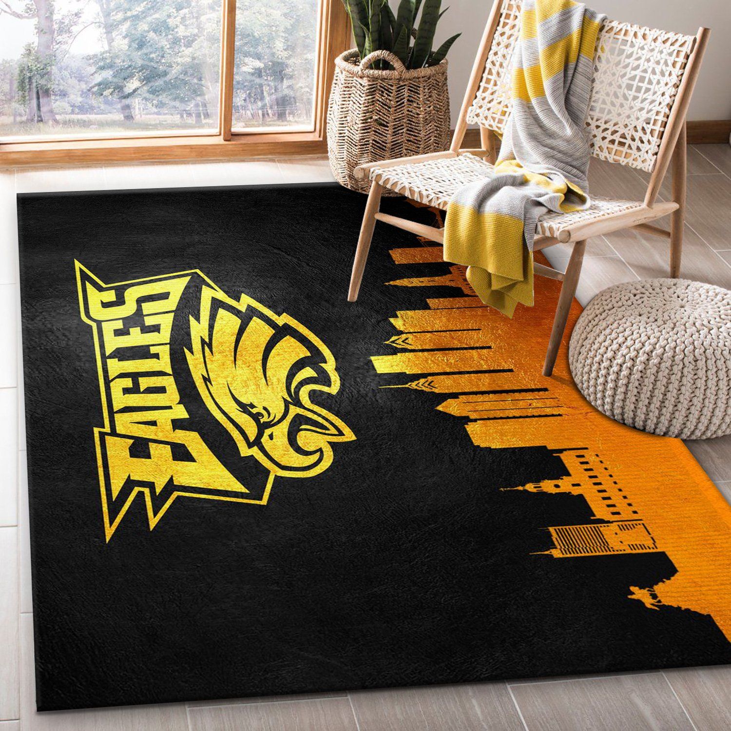 Philadelphia Eagles NFL Team Logos Area Rug, Living room and bedroom Rug, Family Gift US Decor