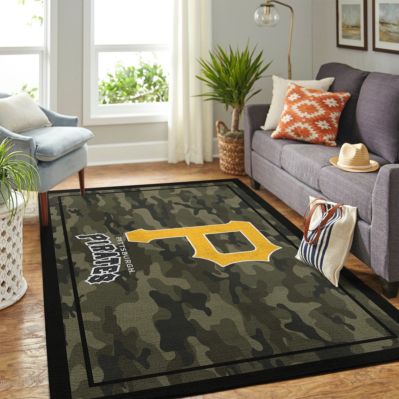 Pittsburgh Pirates Mlb Team Logo Camo Style Nice Gift Home Decor Area Rug Rugs For Living Room