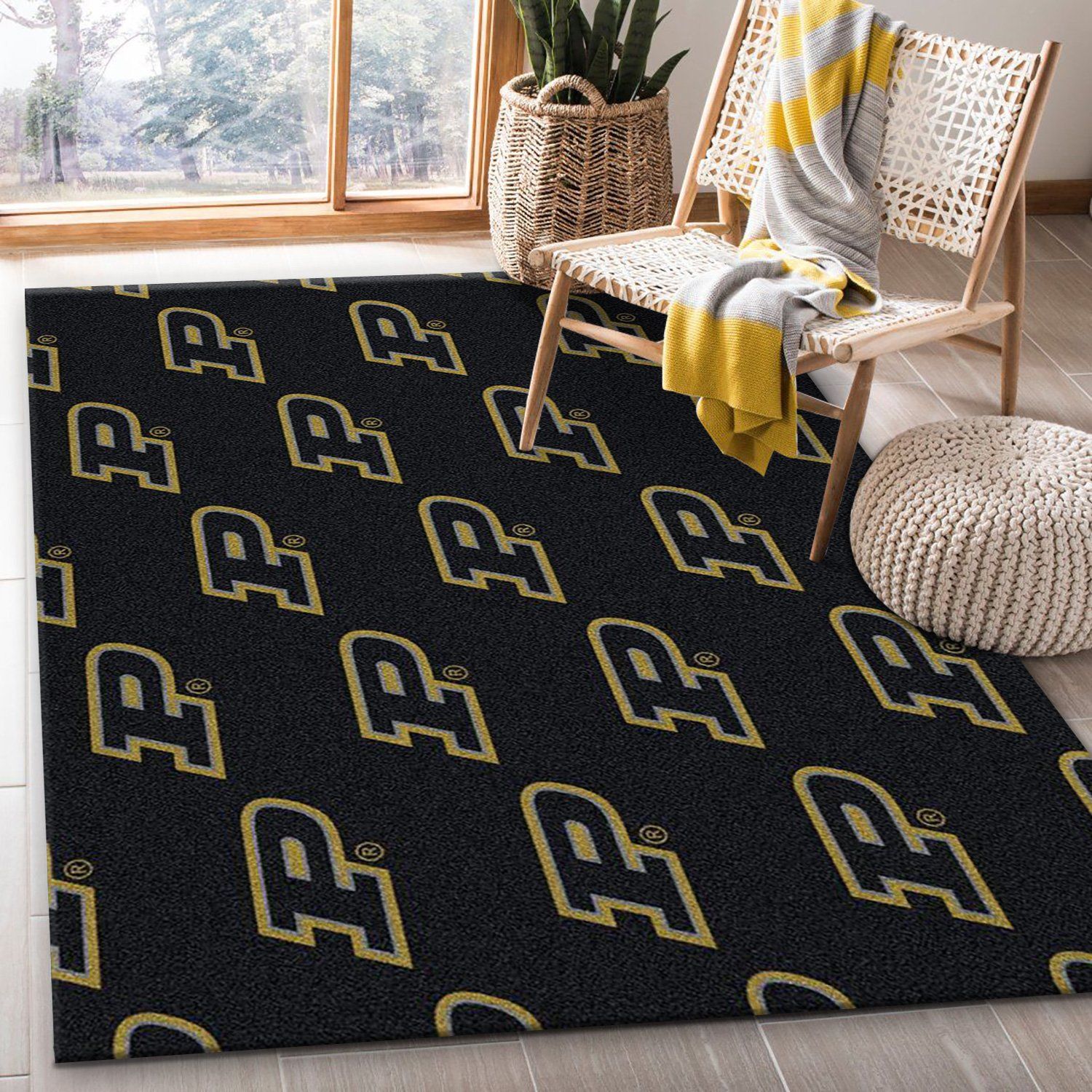 Purdue University Repeating Logo Rug NCAA Area Rug, Kitchen Rug, Home US Decor