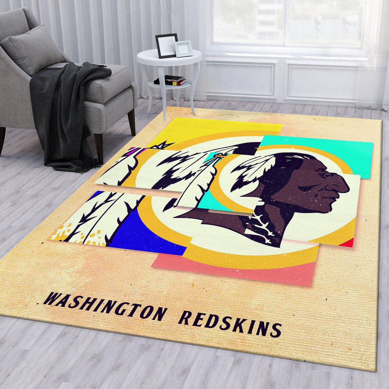 Area Rug with Washington Redskins sports team logo!