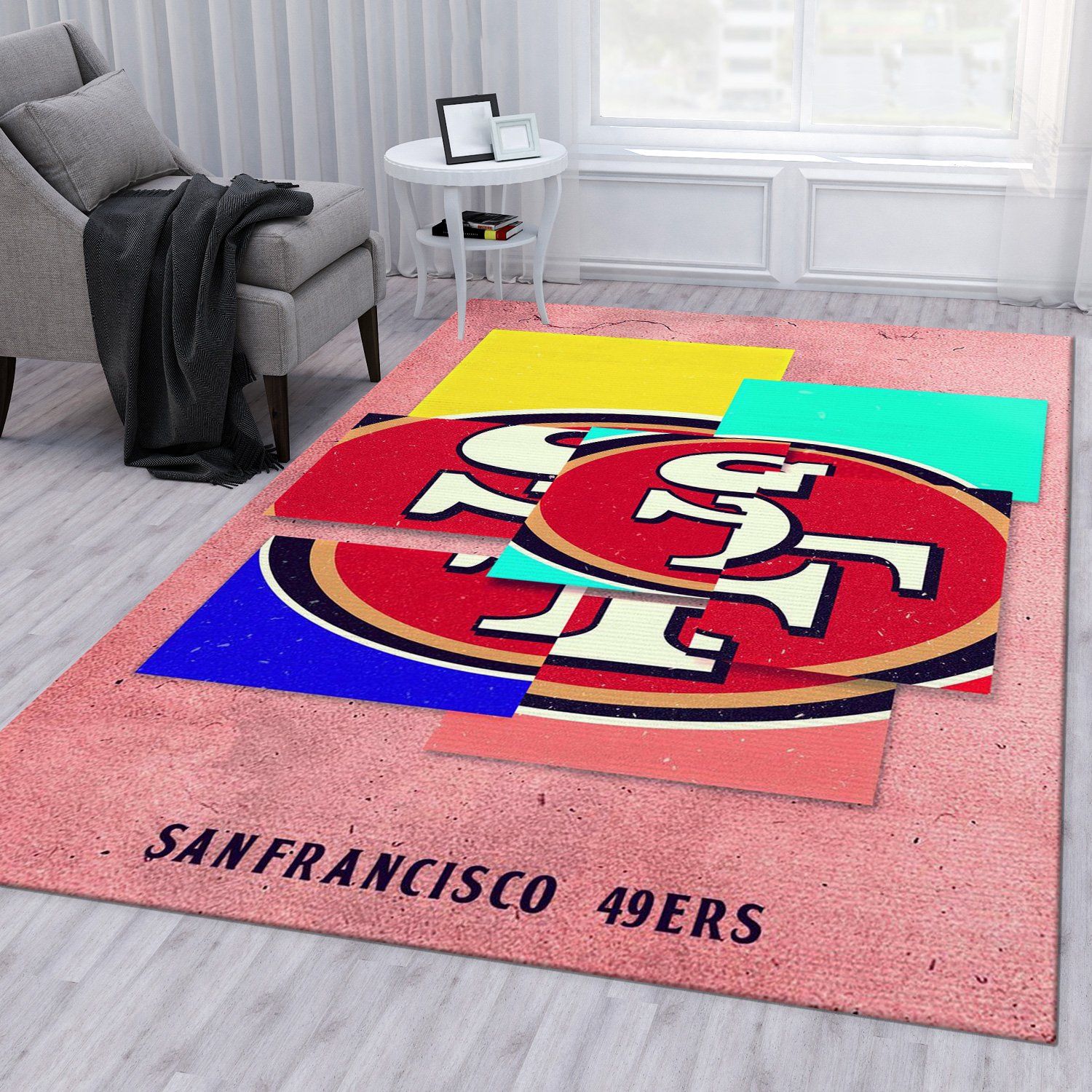 San Francisco 49ers NFL Area Rug For Christmas Bedroom Rug Christmas Gift US Decor