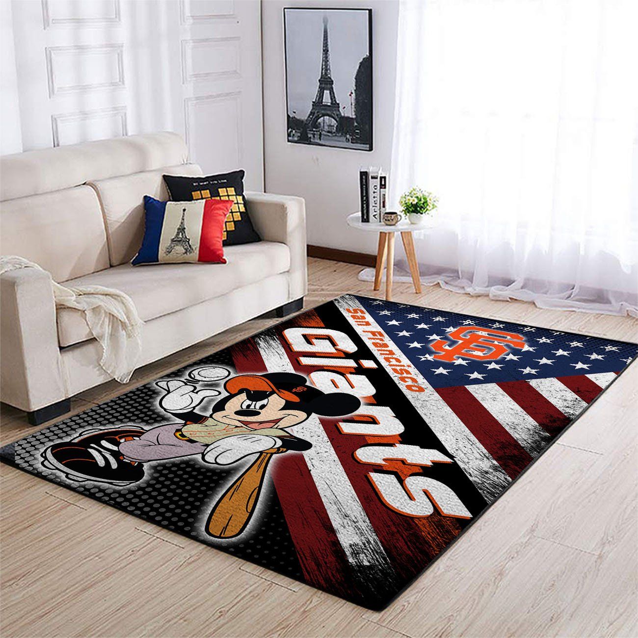 San Francisco Giants Mlb Team Logo Mickey Us Style Nice Gift Home Decor Rectangle Area Rug