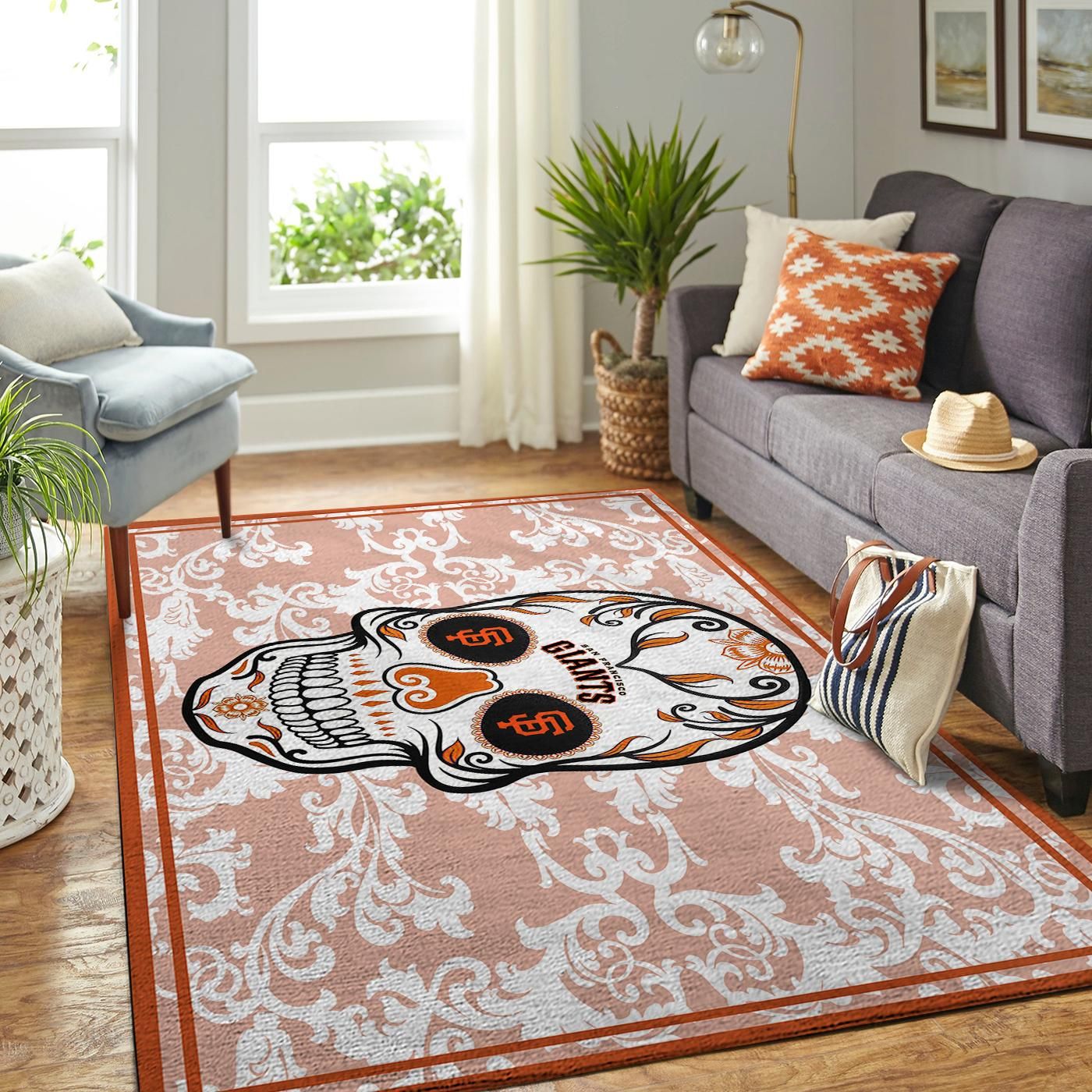 San Francisco Giants Mlb Team Logo Skull Style Nice Gift Home Decor Rectangle Area Rug