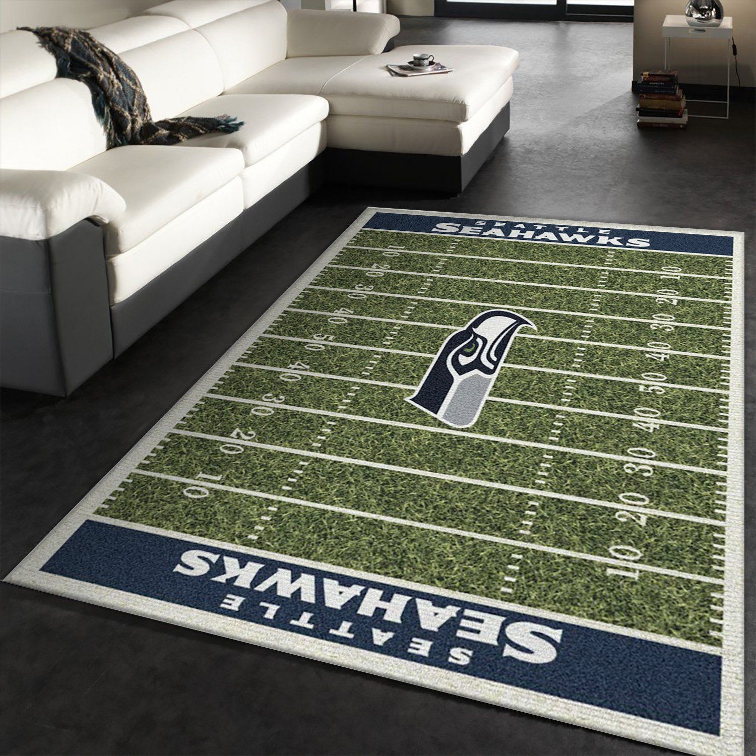 Seattle Seahawks Imperial Homefield Rug NFL Area Rug, Living Room Rug, Christmas Gift US Decor