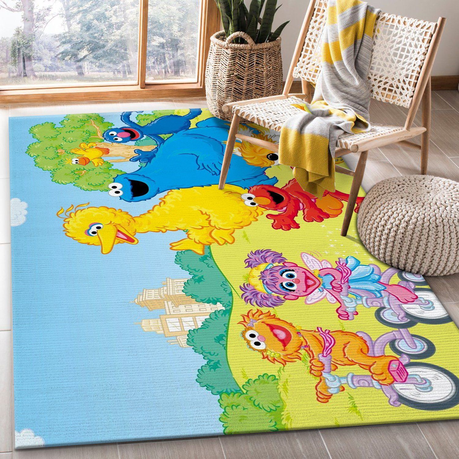 Sesame Street 2 Area Rug Living Room Rug Family Gift US Decor