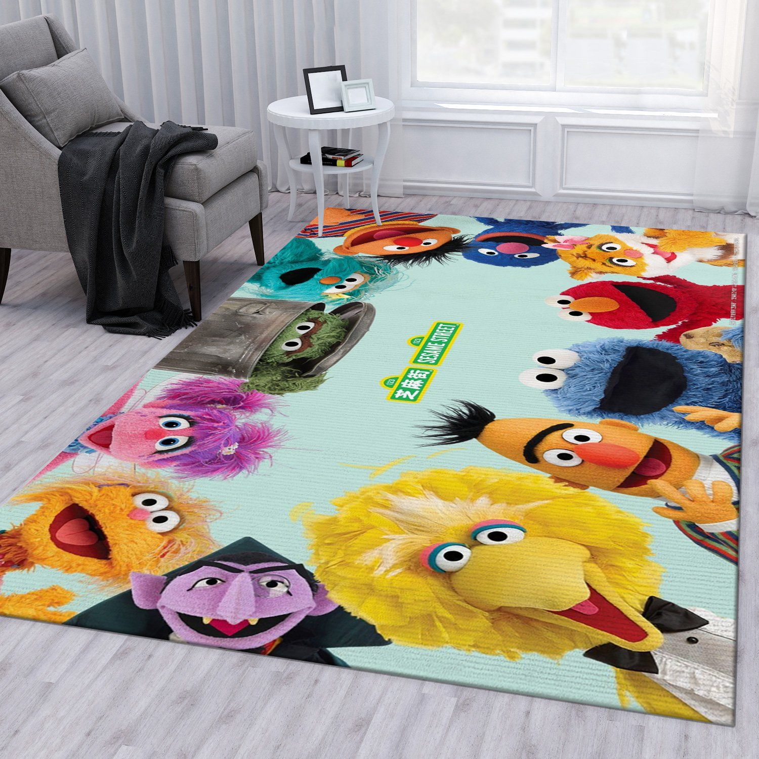 Sesame Street 5 Area Rug For Christmas Living Room Rug Family Gift US Decor