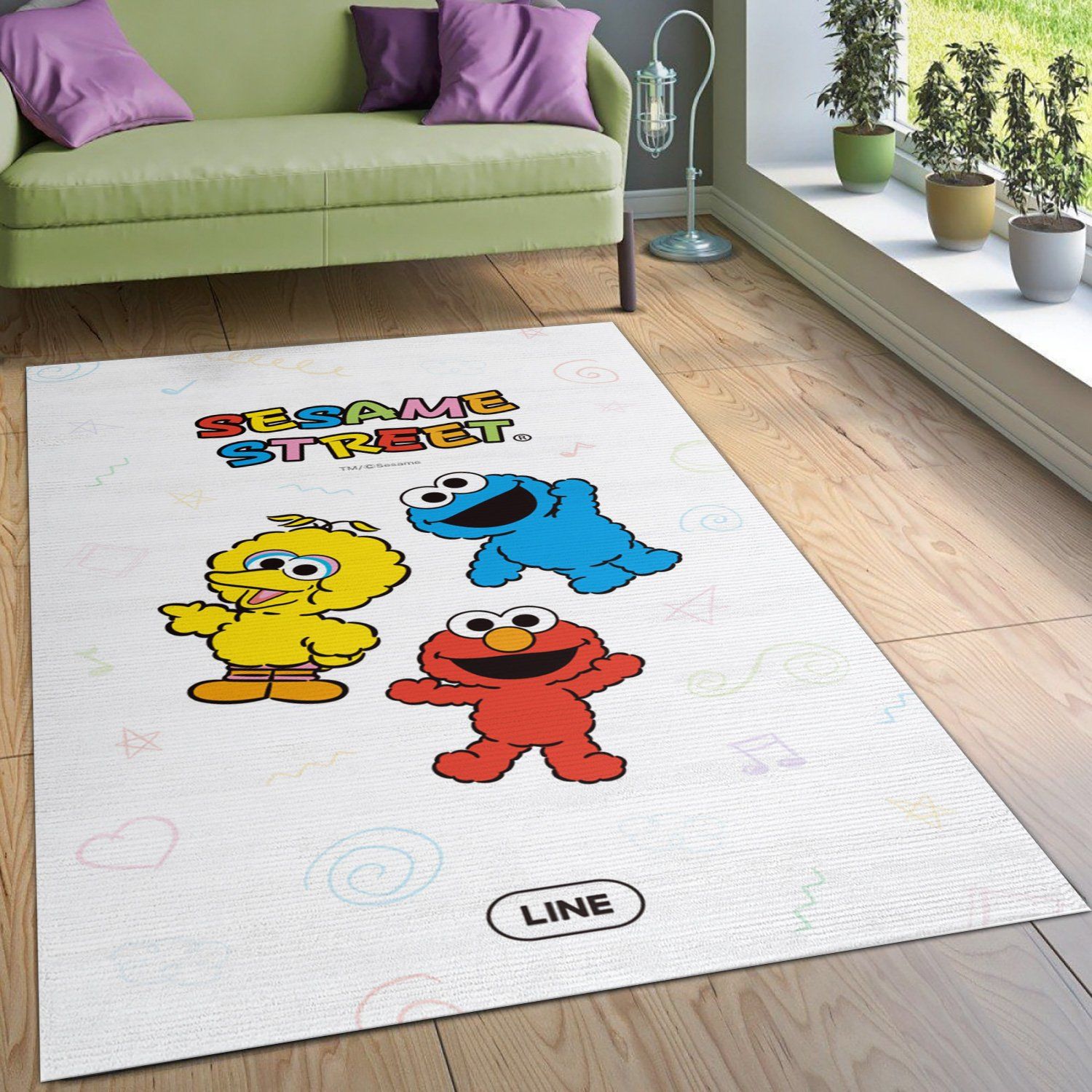 Sesame Street 7 Area Rug Living Room Rug Christmas Gift US Decor