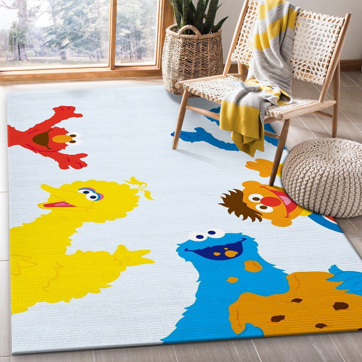 Sesame Street Kids Area Rug Living Room Rug Family Gift US Decor