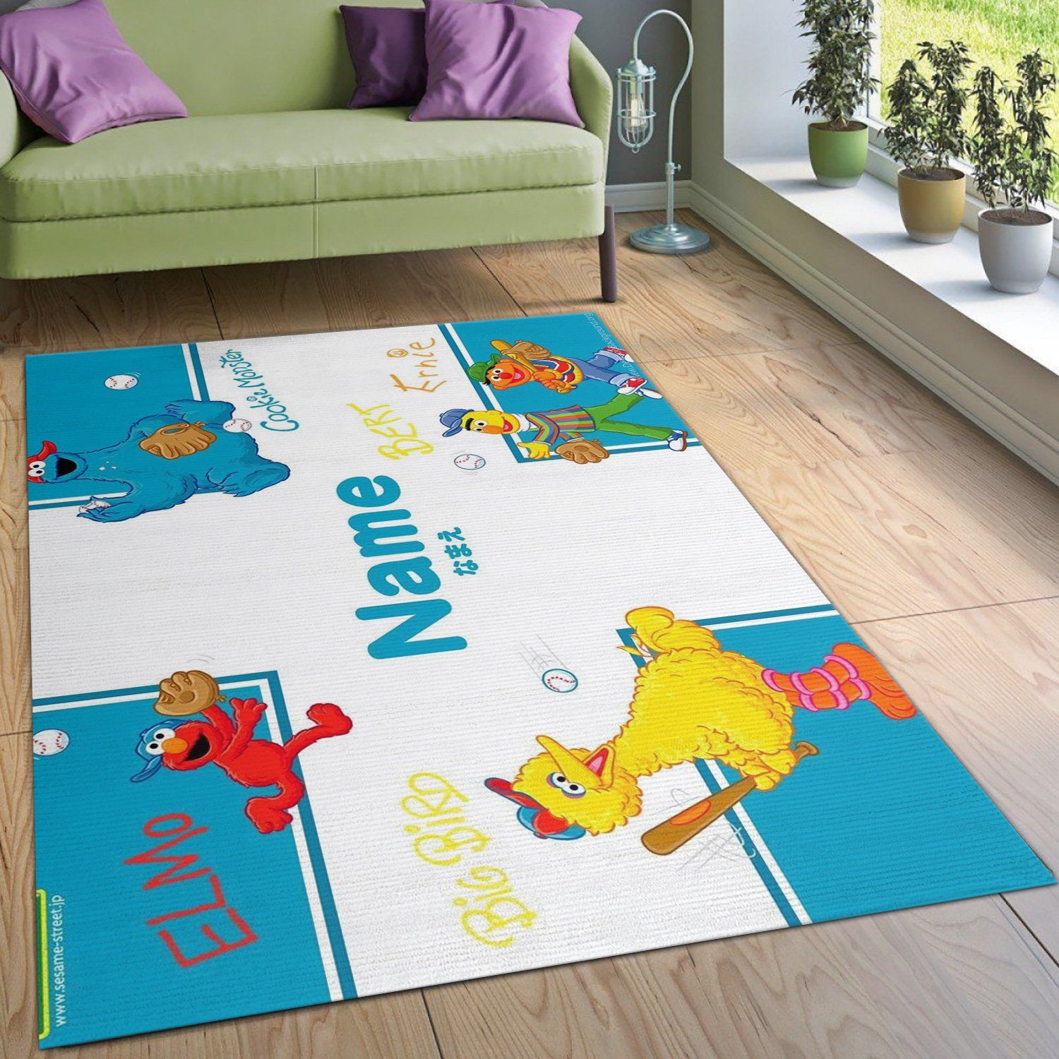 Sesame Street Sport Area Rug Living Room Rug Family Gift US Decor