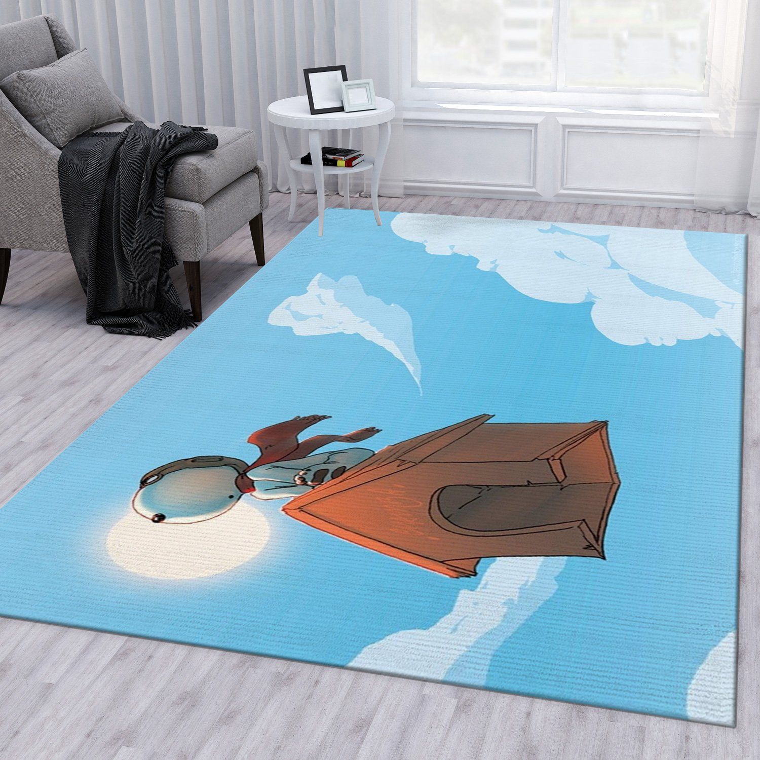 Snoopy Fly Rug Bedroom Rug Family Gift US Decor