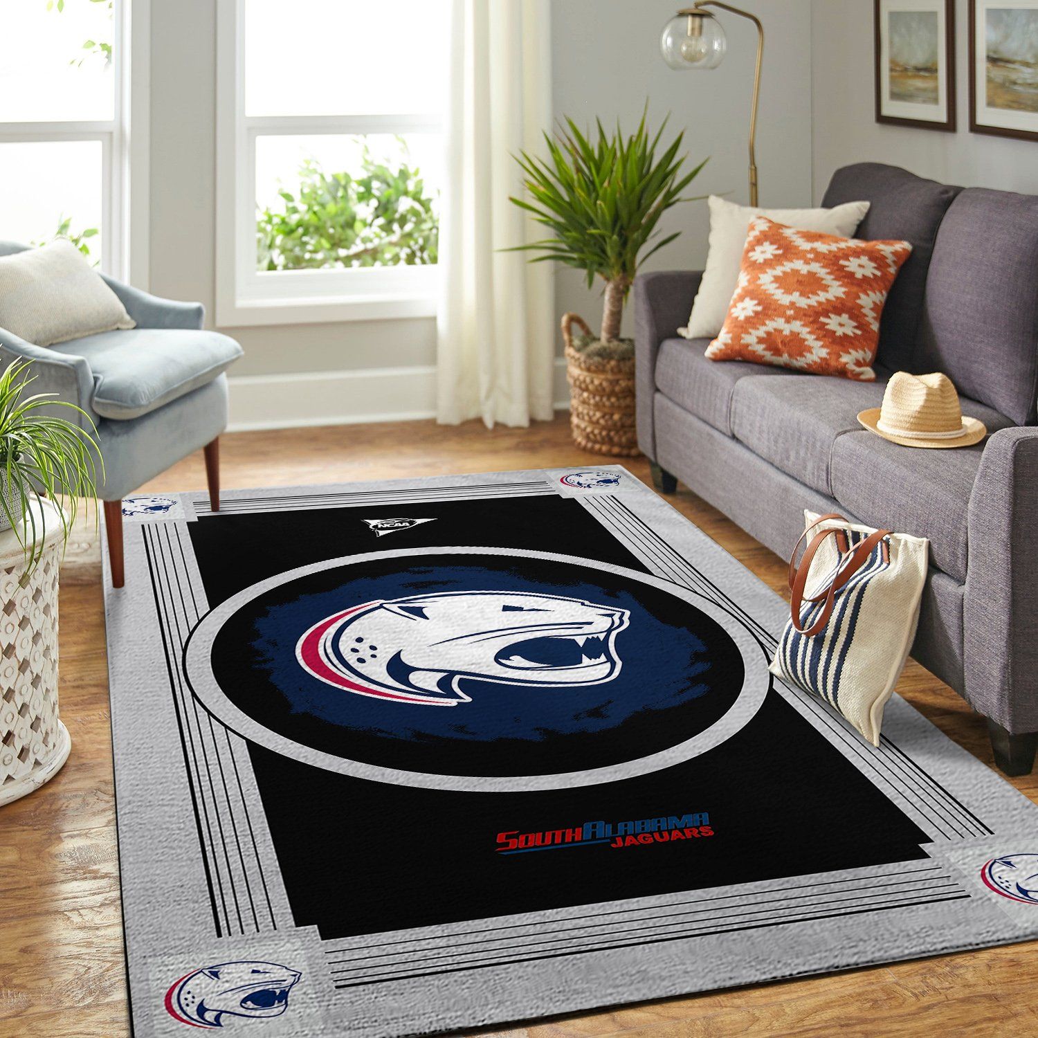 South Alabama Jaguars Ncaa Team Logo Nice Gift Home Decor Rectangle Area Rug