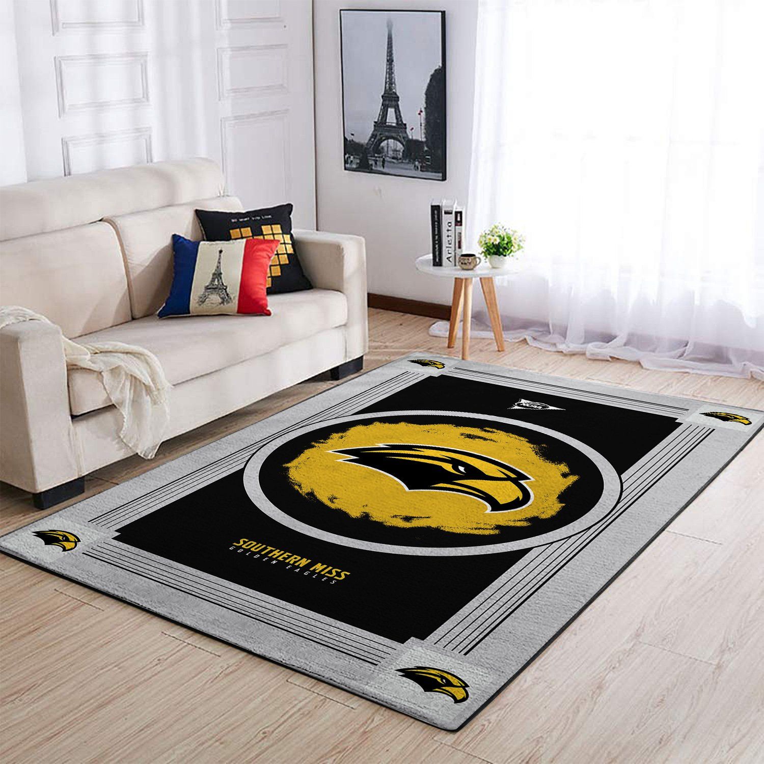 Southern Miss Golden Eagles Ncaa Team Logo Nice Gift Home Decor Rectangle Area Rug