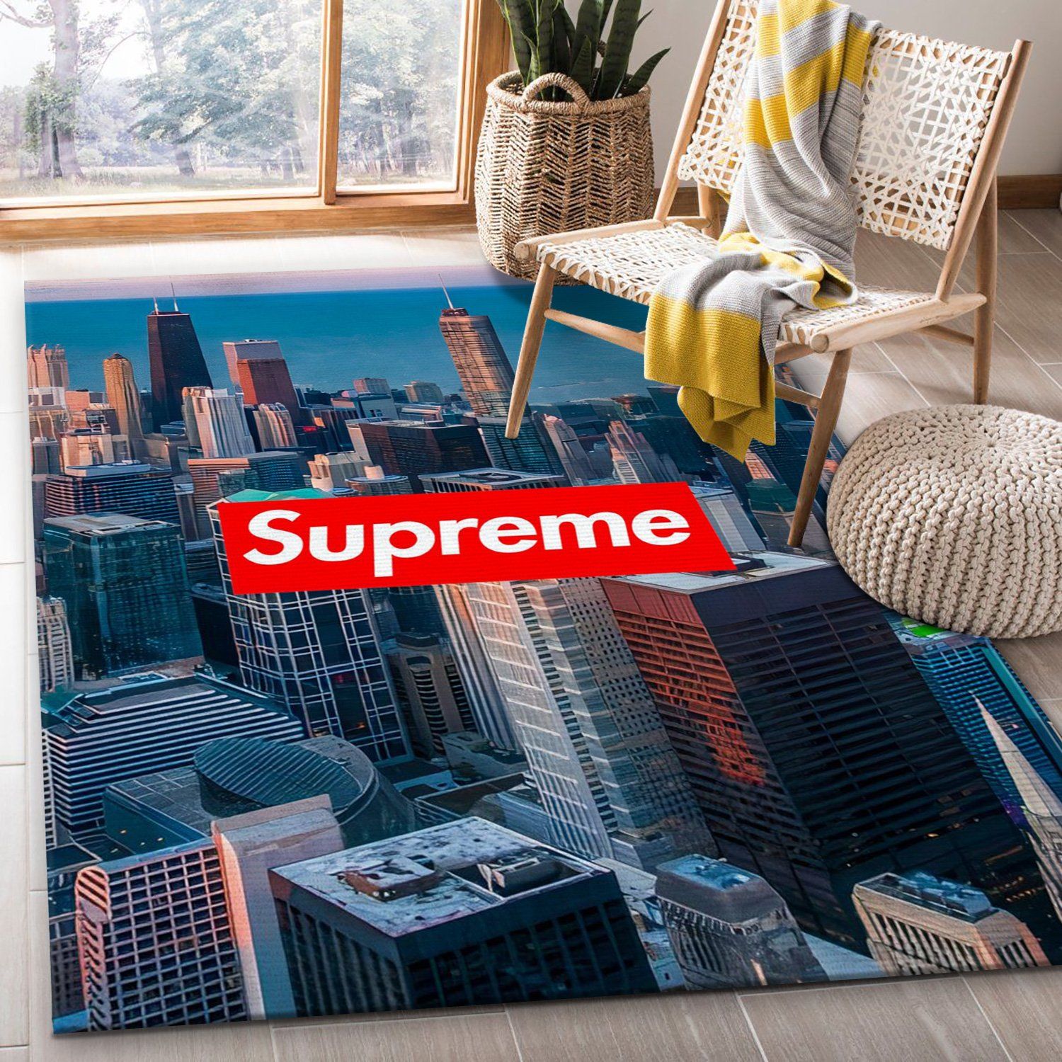 Supreme Cityscape Rectangle Rug Bedroom Rug Floor Decor Home Decor