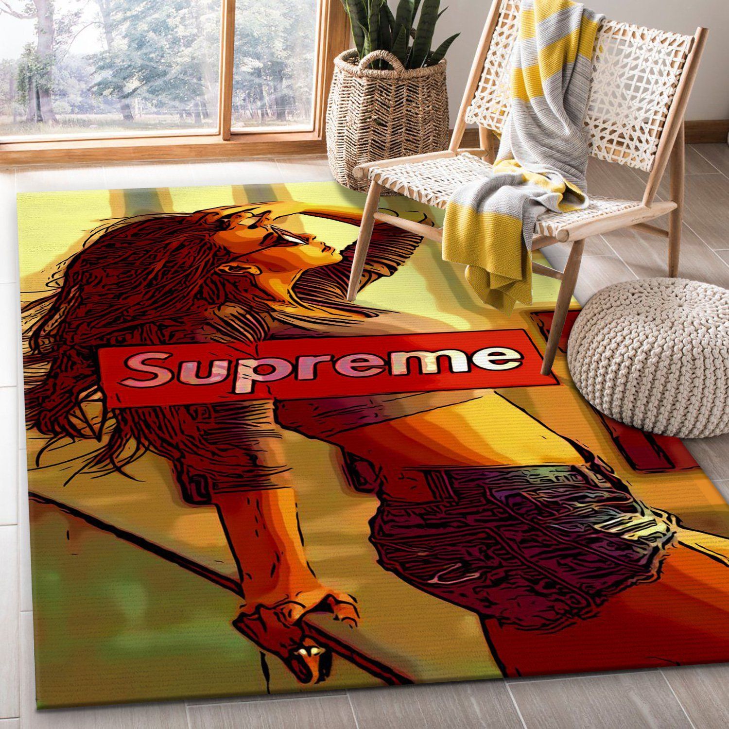 Supreme Logo Rug Fashion Brand Rug Christmas Gift US Decor