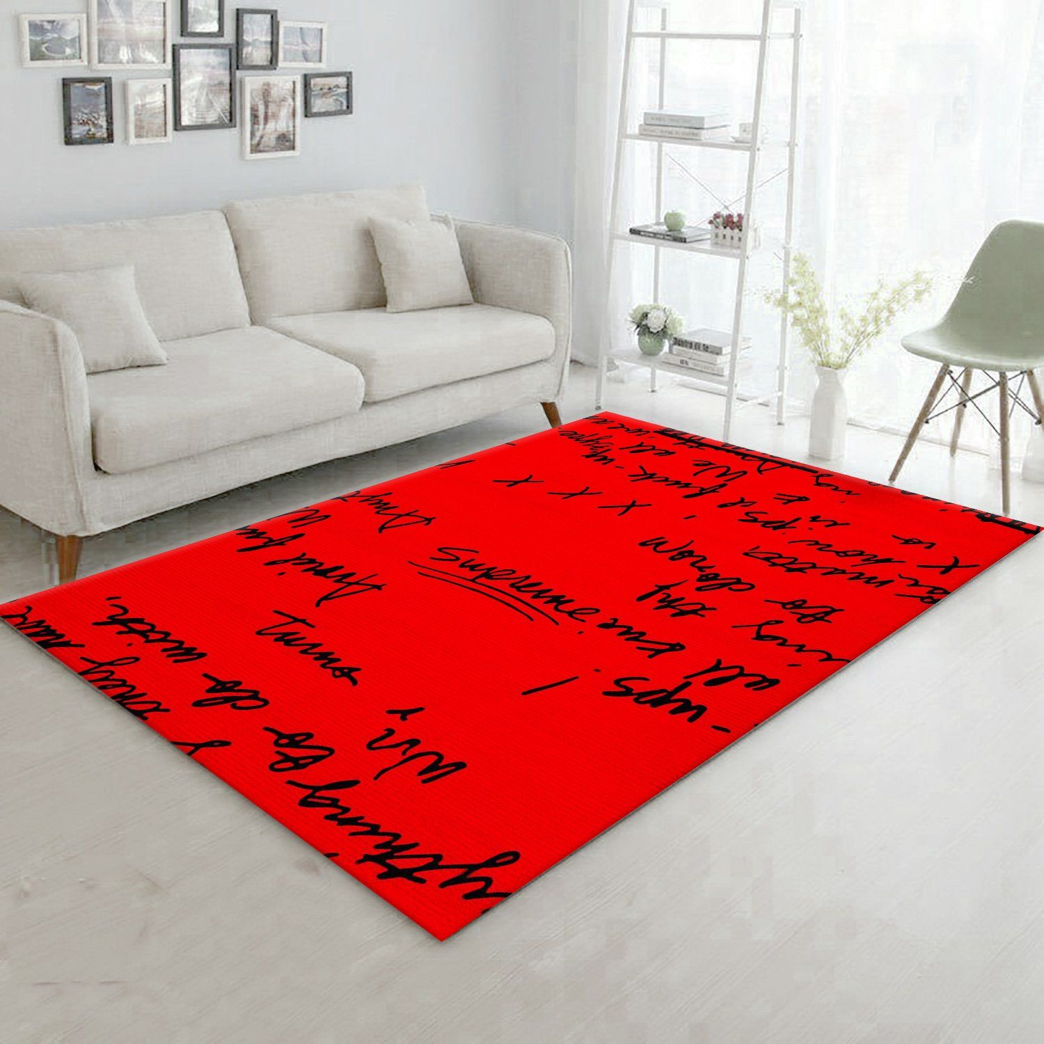 Supreme Red Rug Fashion Brand Rug Christmas Gift US Decor