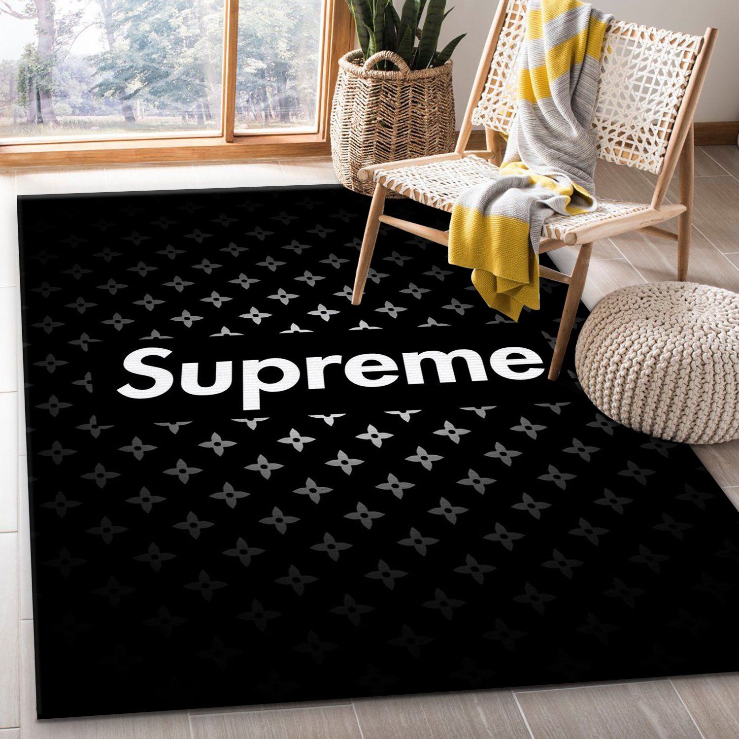 Supreme With Symbols Area Rugs Fashion Brand Rug Floor Decor Home Decor