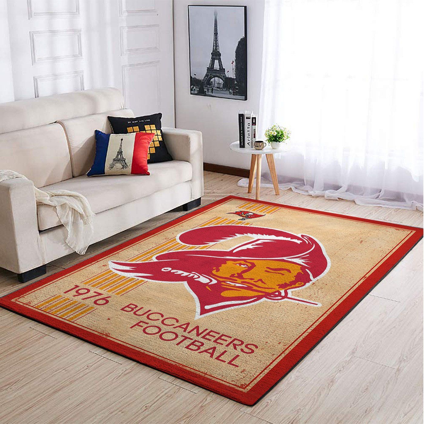 Tampa Bay Buccaneers Nfl Team Logo Retro Style Nice Gift Home Decor Rectangle Area Rug