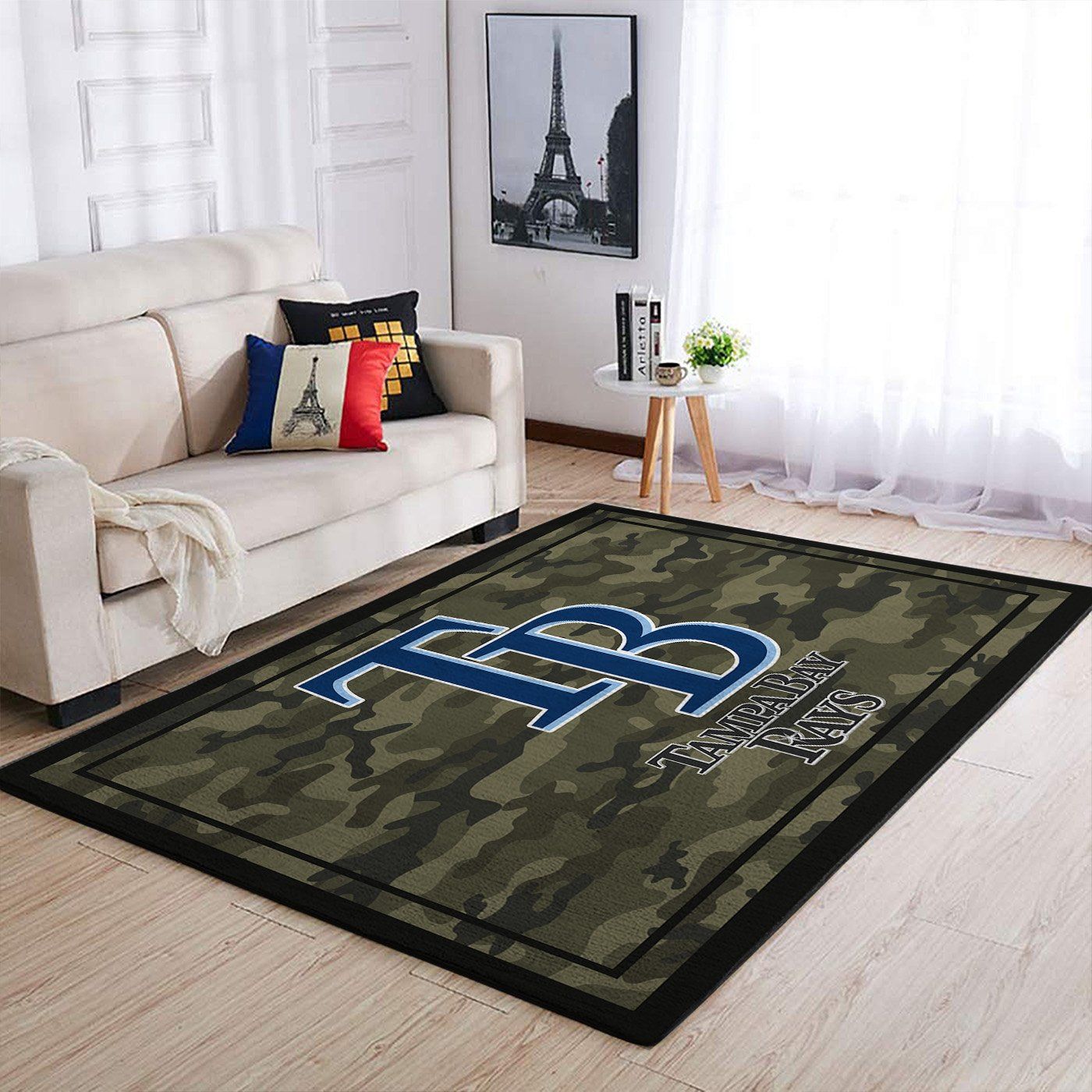 Tampa Bay Rays Mlb Team Logo Camo Style Nice Gift Home Decor Rectangle Area Rug