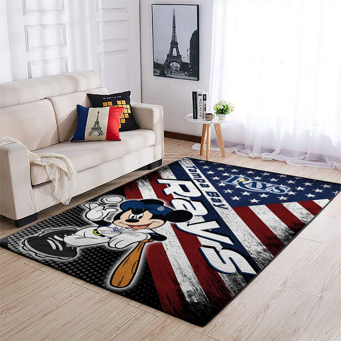 Tampa Bay Rays Mlb Team Logo Mickey Us Style Nice Gift Home Decor Rectangle Area Rug