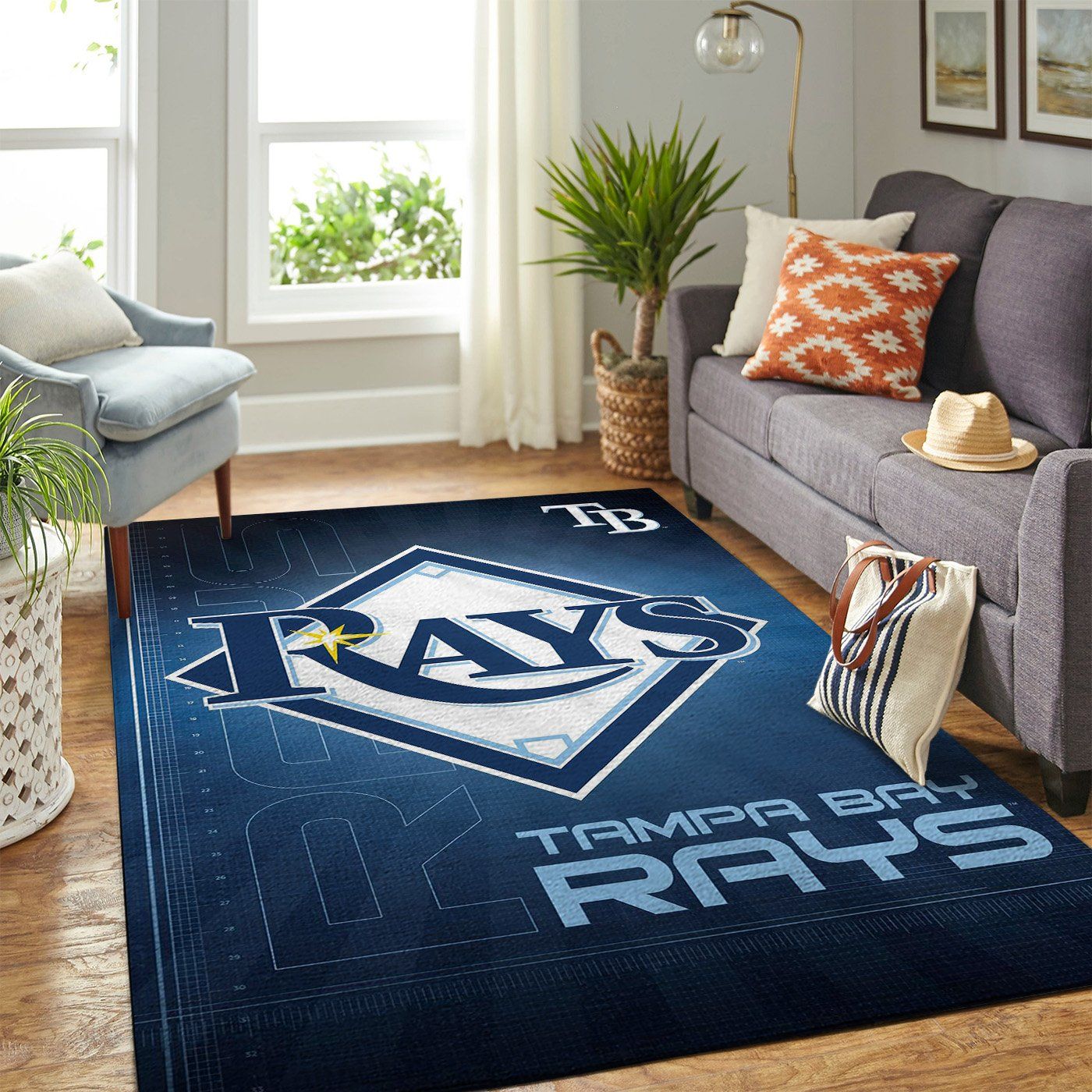 Tampa Bay Rays Mlb Team Logo Style Nice Gift Home Decor Rectangle Area Rug