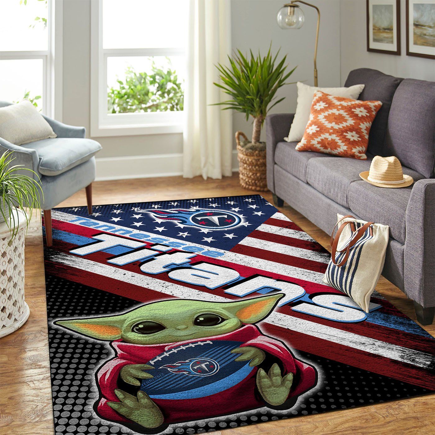 Tennessee Titans Nfl Team Logo Baby Yoda Us Style Nice Gift Home Decor  Rectangle Area Rug - Travels in Translation