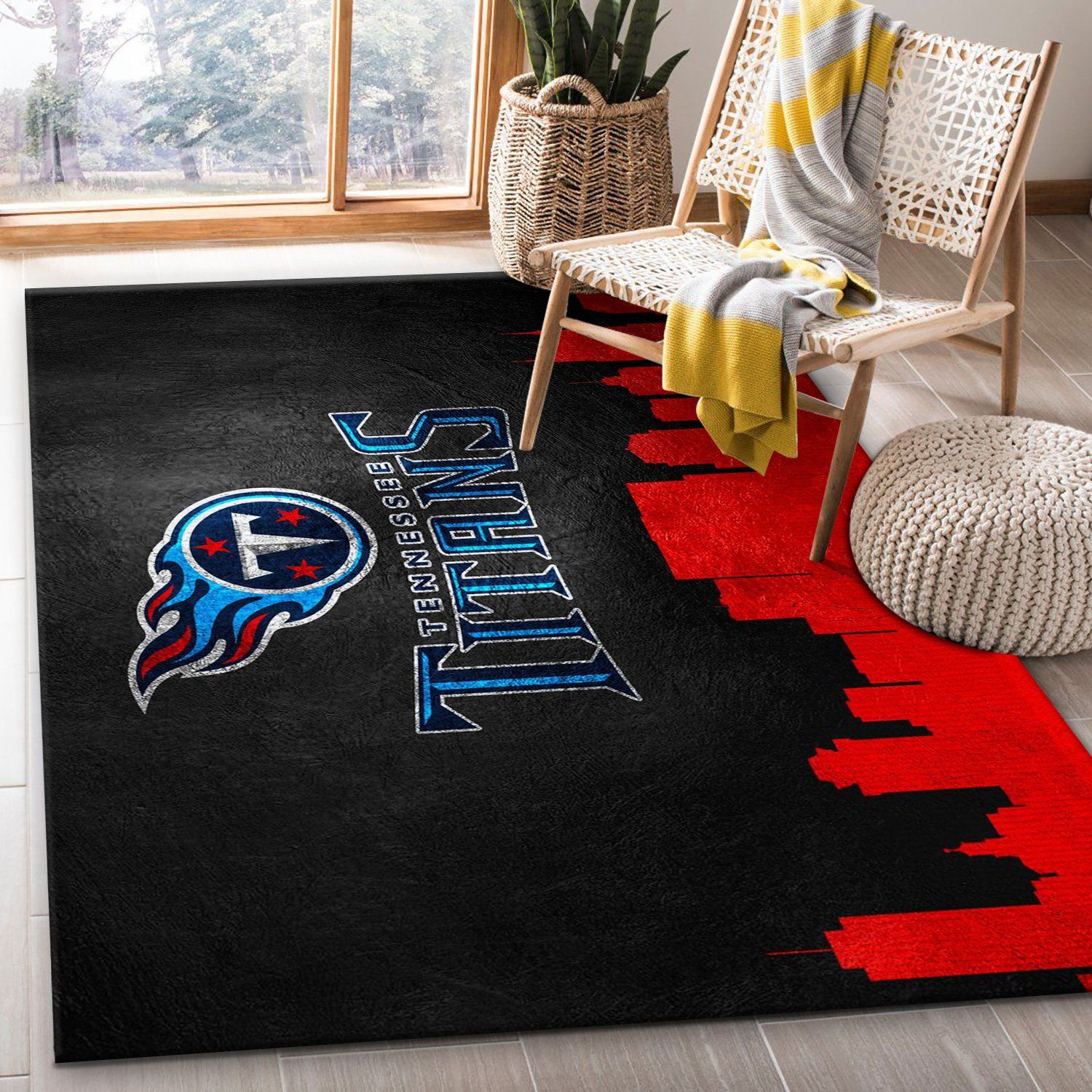 Tennessee Titans Skyline NFL Area Rug, Kitchen Rug, Home US Decor