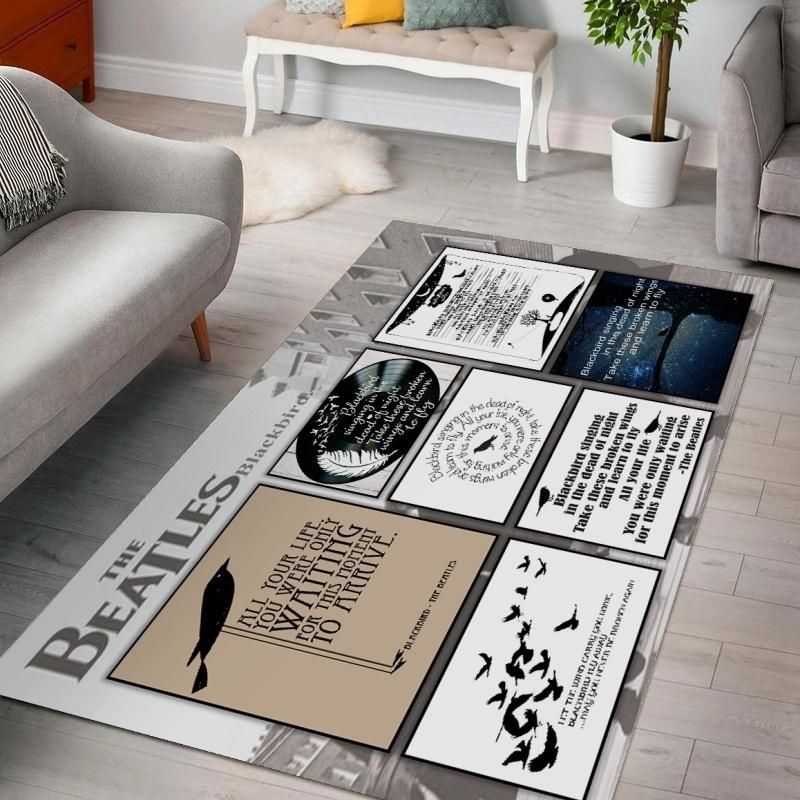 The Beatles Blackbird Singing V1 Living Rooms Area Rug, Living Room Rug, US Gift Decor