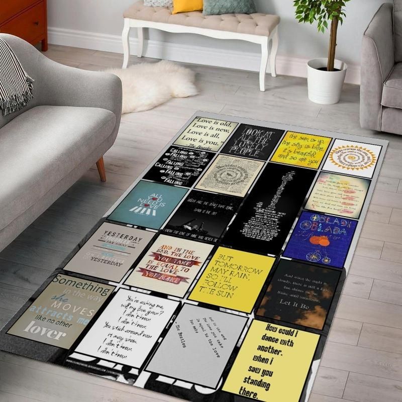 The Beatles Song Living Rooms Area Rug For Christmas, Living Room Rug, Home Decor