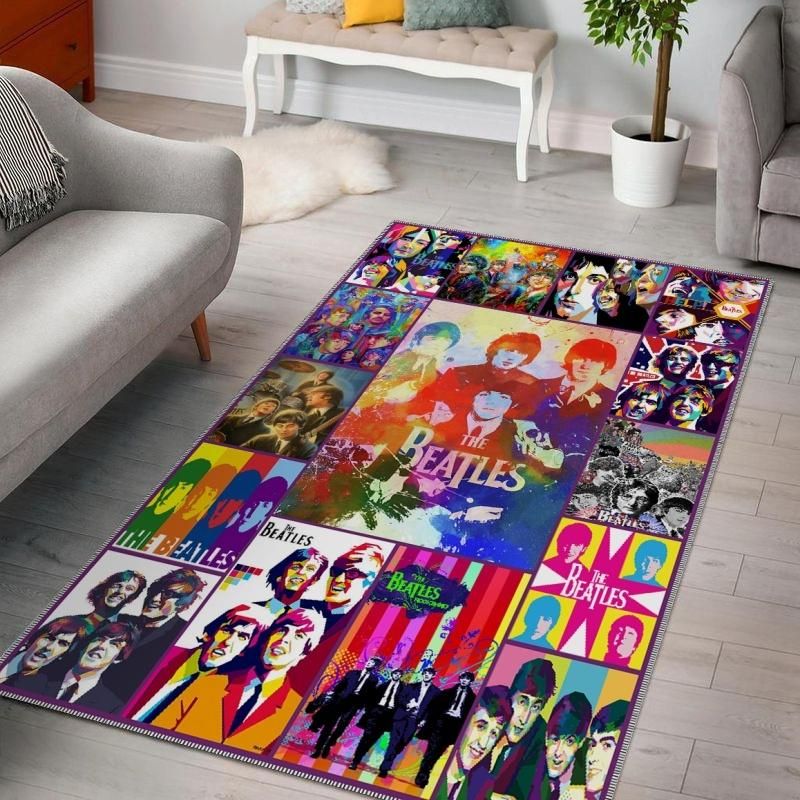 The Beatles Style 4 Living Rooms Area Rug, Living Room Rug, Family Gift US Decor