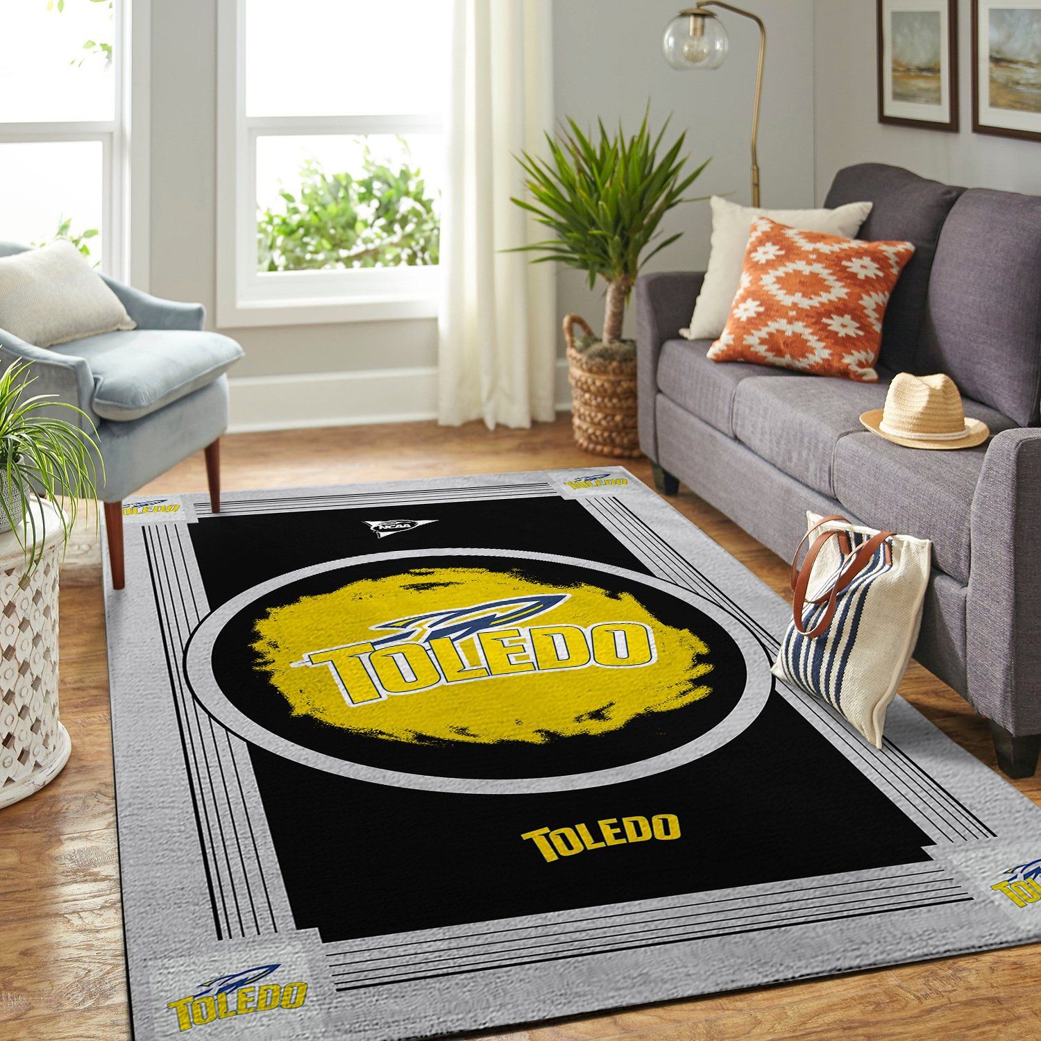 Toledo Rockets Ncaa Team Logo Nice Gift Home Decor Rectangle Area Rug