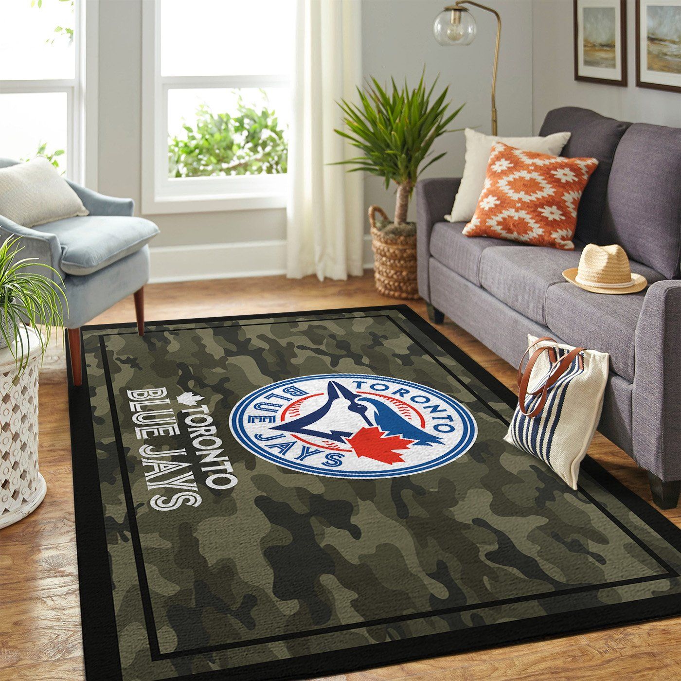 Toronto Blue Jays Mlb Team Logo Camo Style Nice Gift Home Decor Rectangle Area Rug