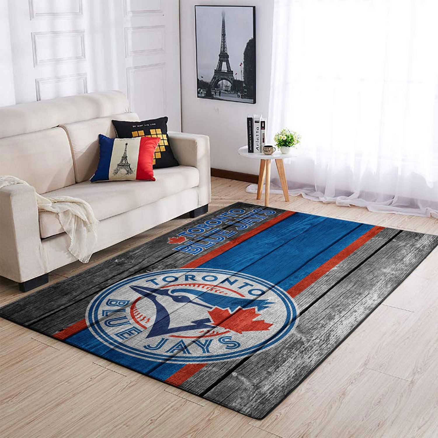 Toronto Blue Jays Mlb Team Logo Wooden Style Style Nice Gift Home Decor Rectangle Area Rug