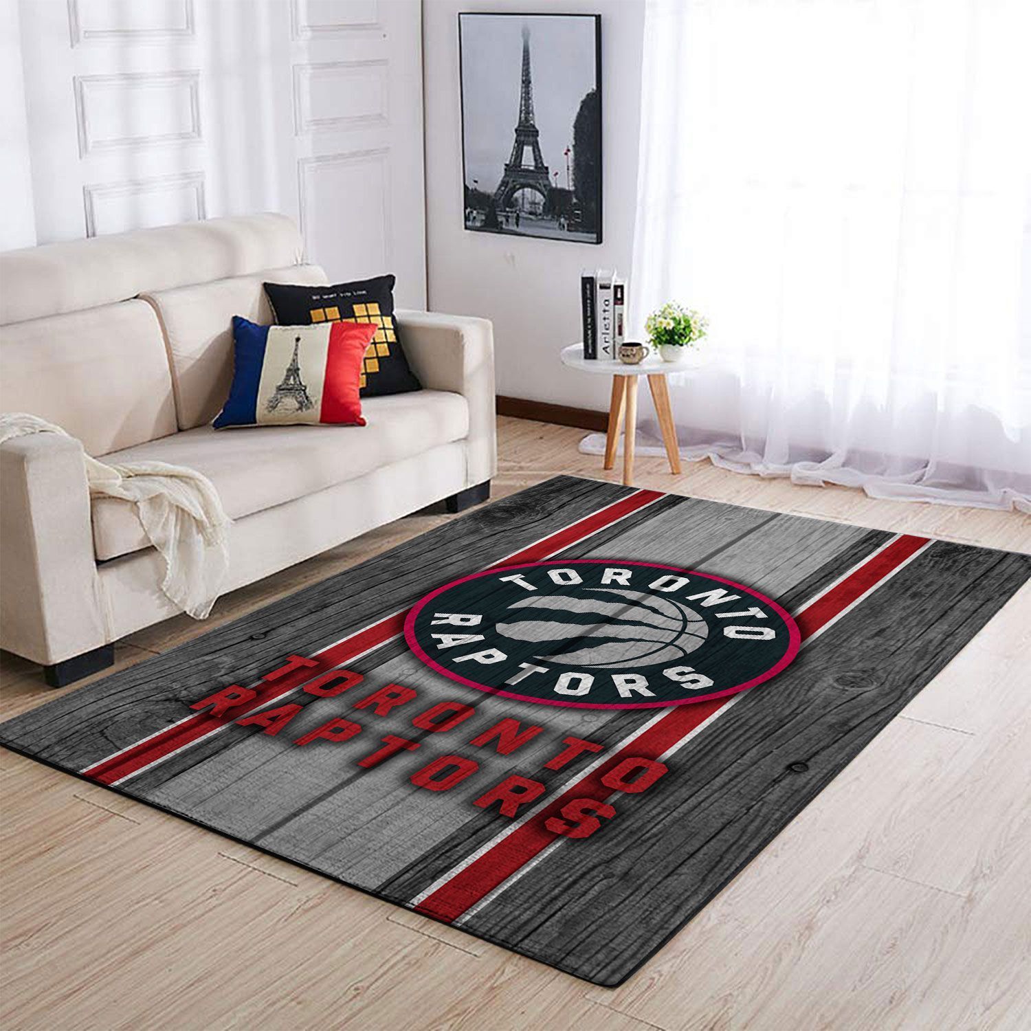 Toronto Raptors Nba Team Logo Wooden Style Nice Gift Home Decor Rectangle Area Rug