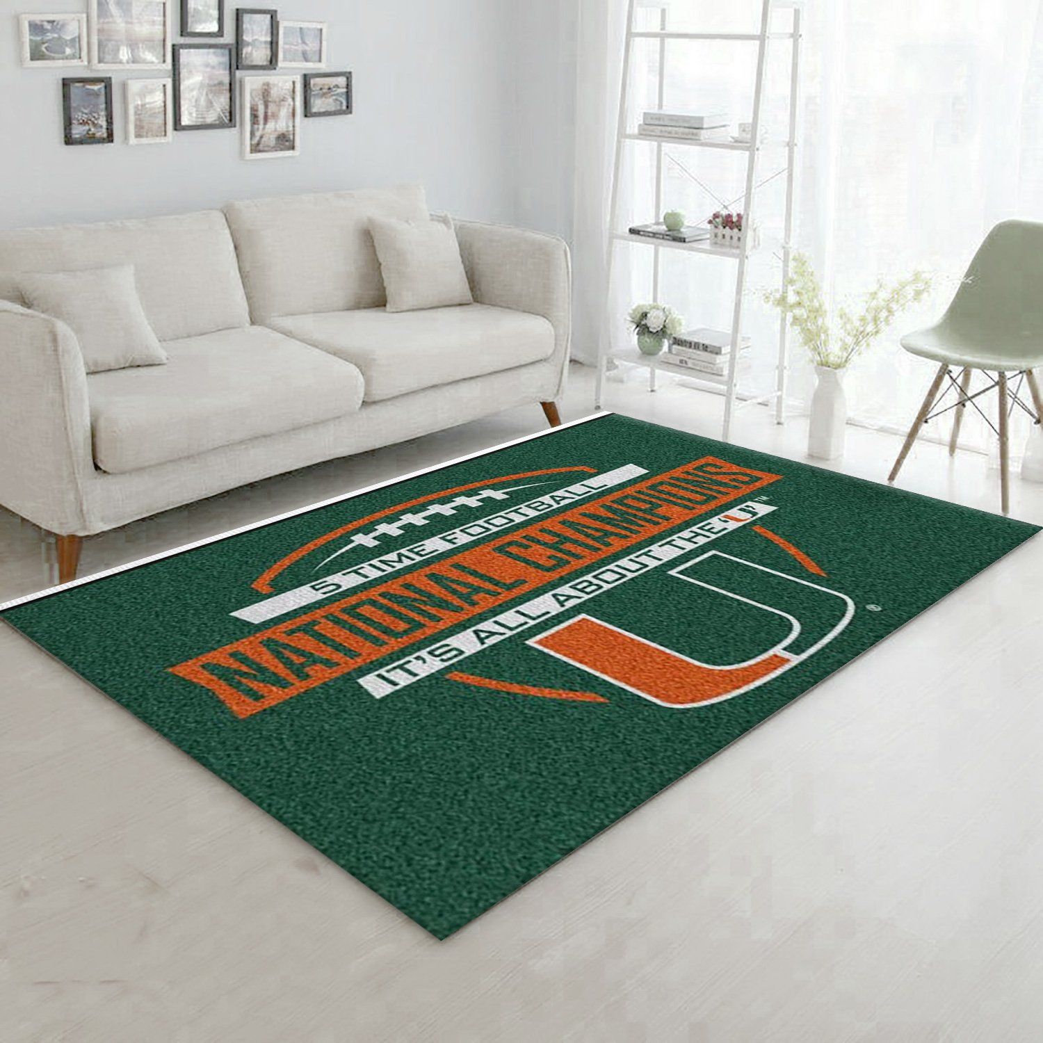 University Of Miami Dynasty Nfl Area Rug Carpet, Living Room Rug, Christmas Gift US Decor